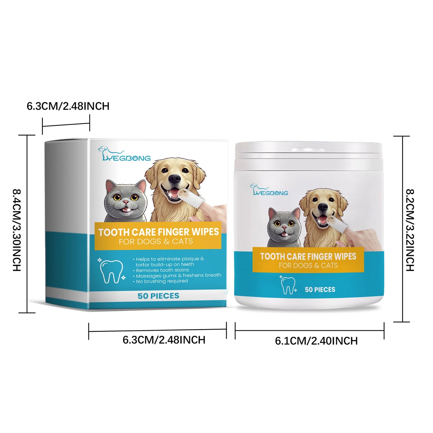 Pet Dental Finger Wipes.