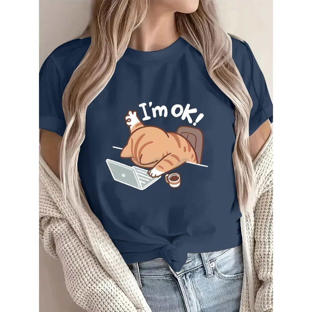 "I'm Okay" Cat Graphic T-Shirt.