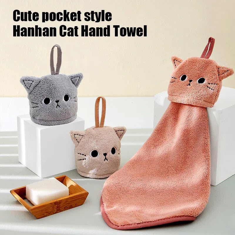 Cat Embroidery Towel.