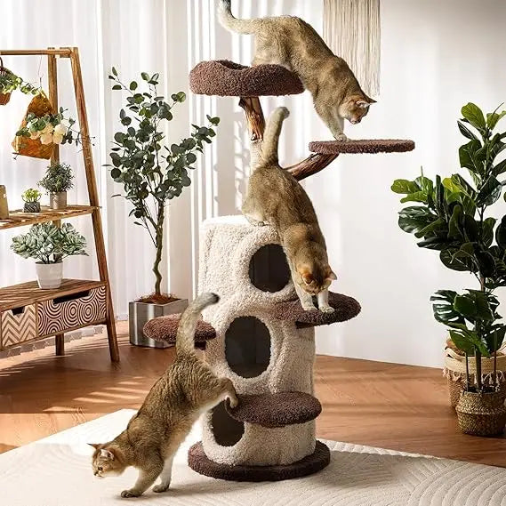 Tall Modern Wood Cat Tree.