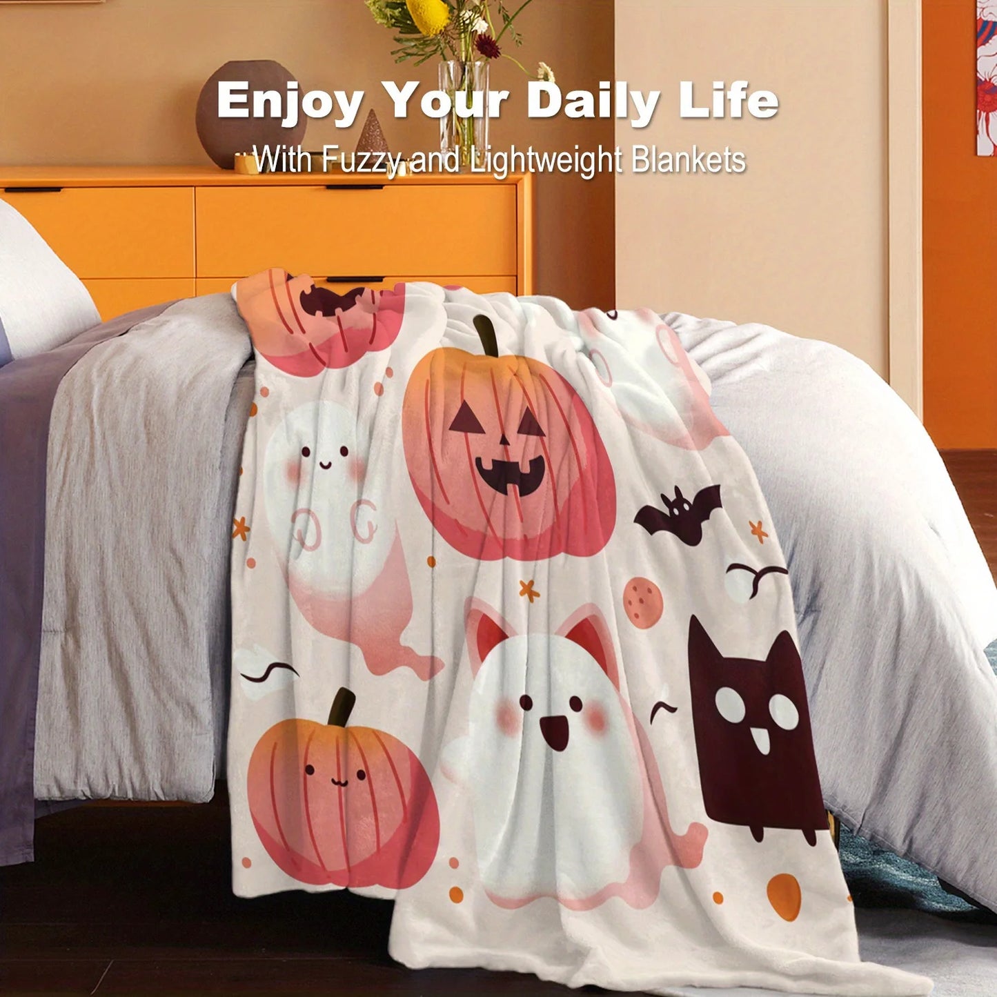 Halloween Ghost Pumpkin Cat.