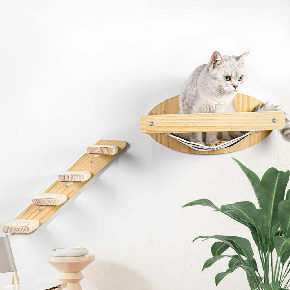 3Pcs Cat Hammock with Four Steps.