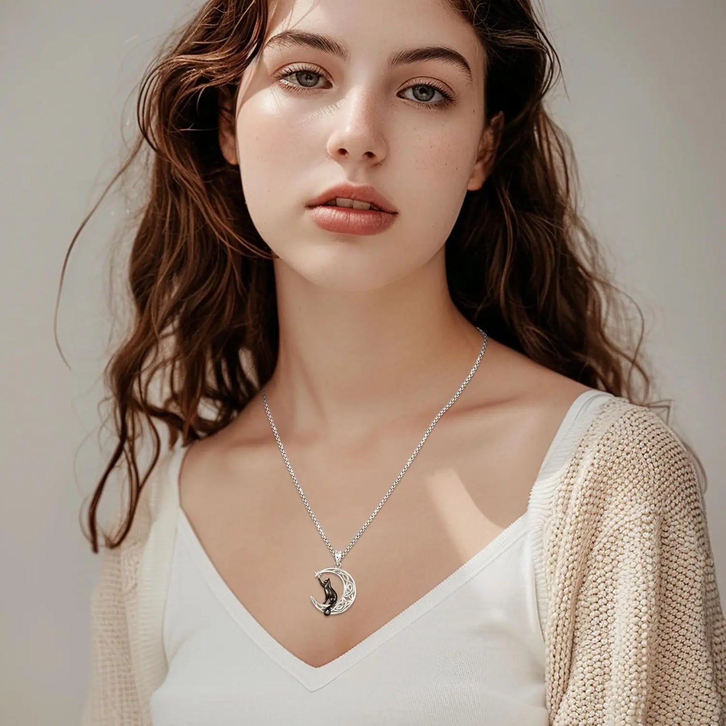 Black Cat Celtic knot Necklace.
