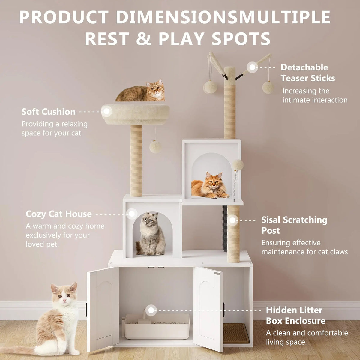 Cat Tree with Litter Box Enclosure.