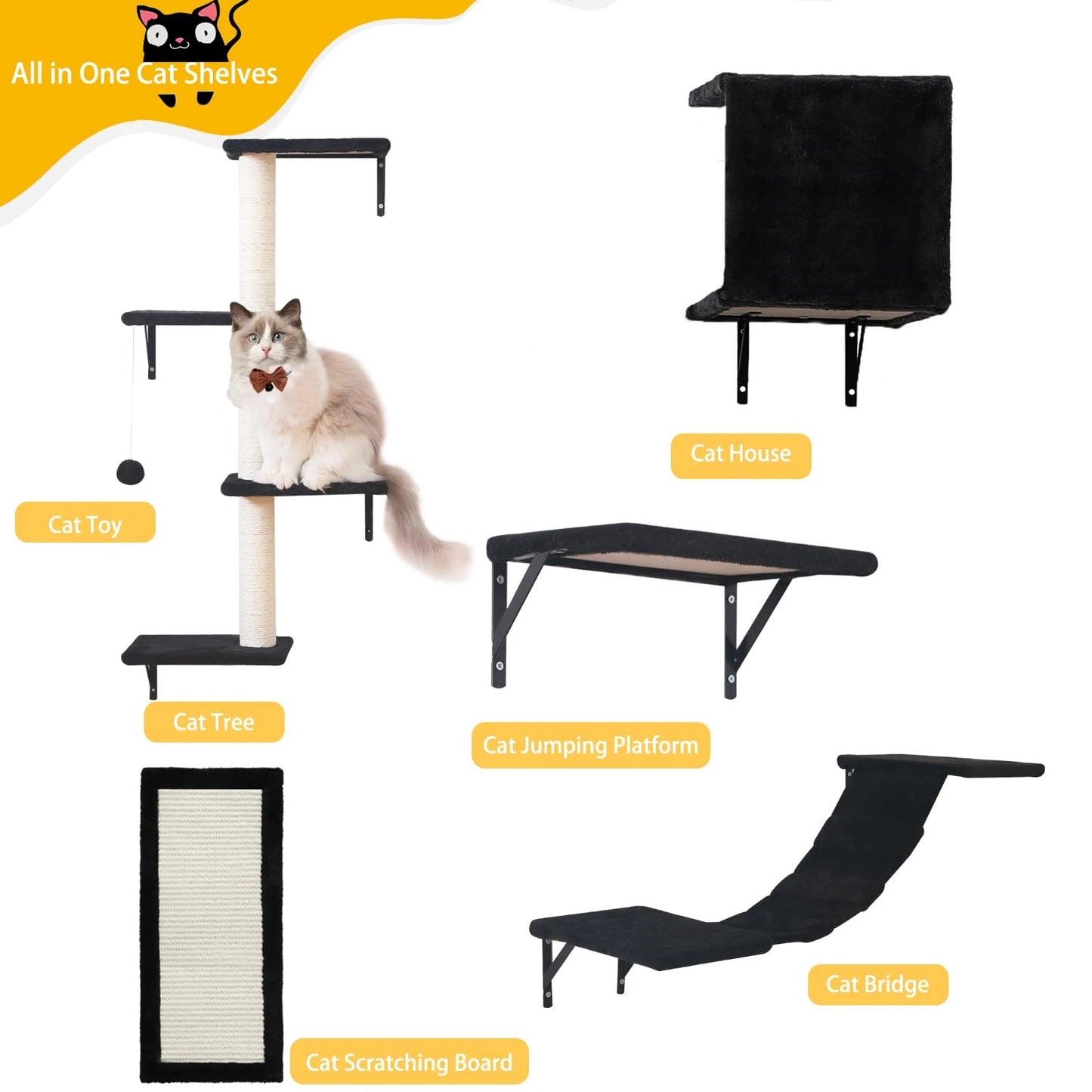 Cat Wall Shelves Set.