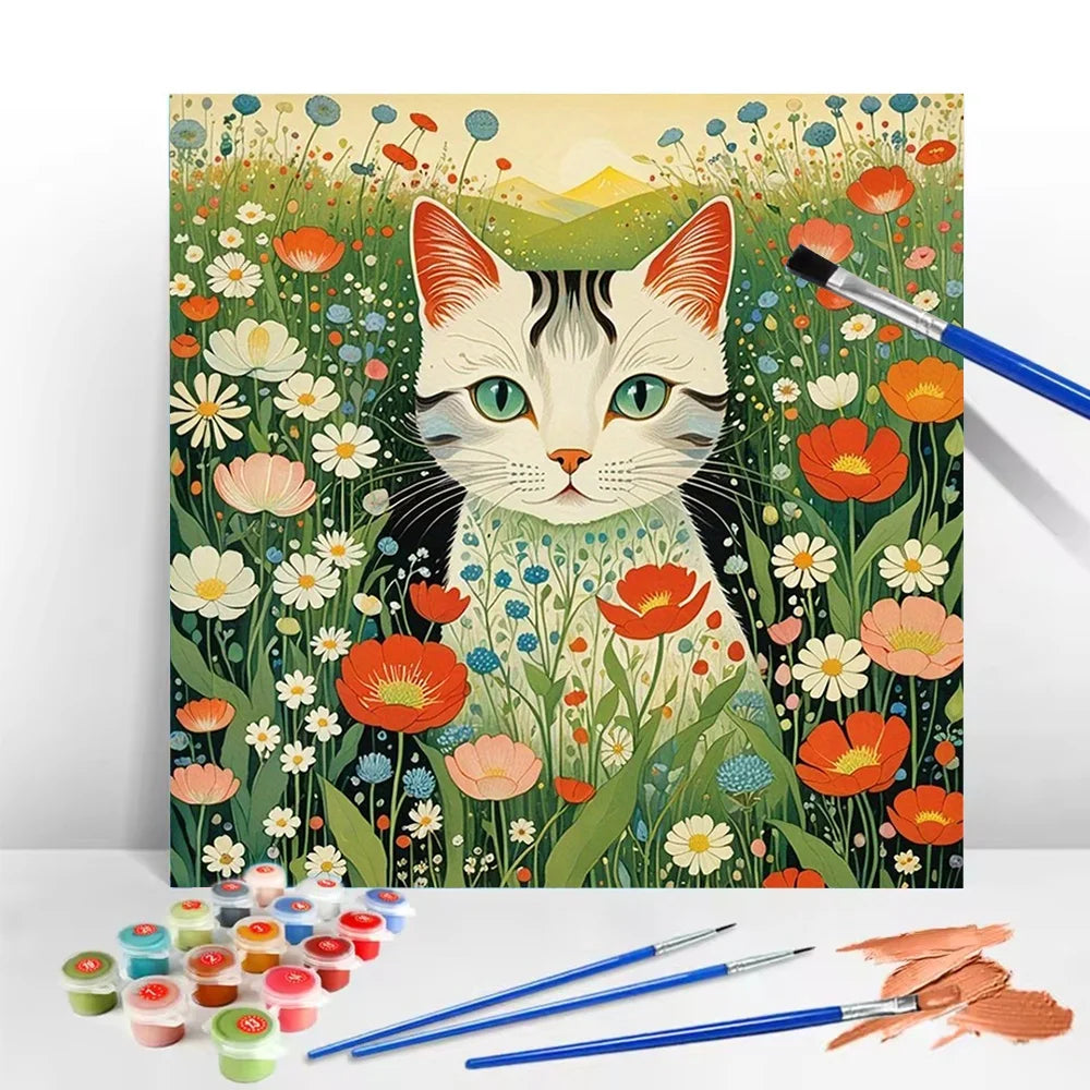 Cat Diy Art Paint by Numbers.