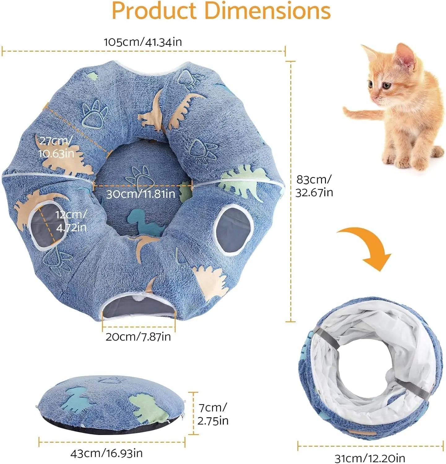 Maxetodo Foldable Cat Tunnel.