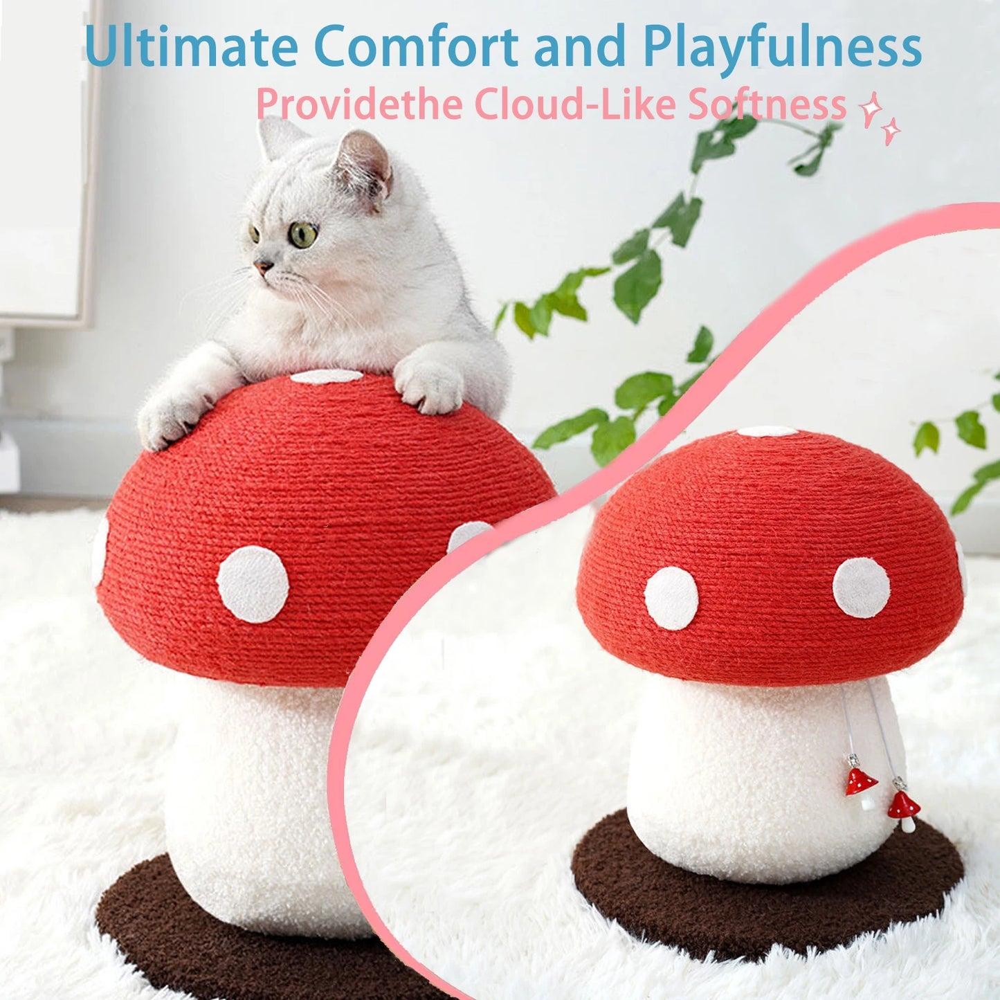 Mushroom-Shaped Cat Scratching Post.