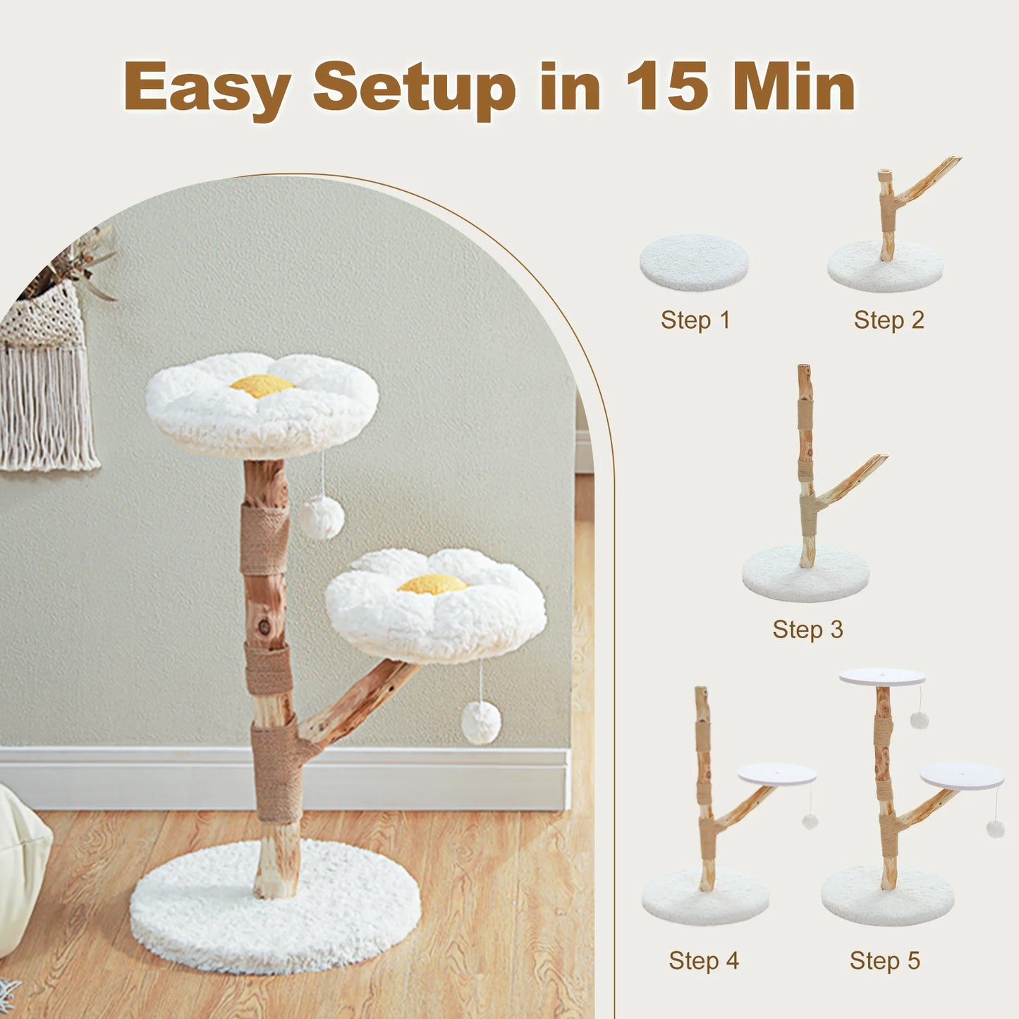 Wood Flower Cat Tree.
