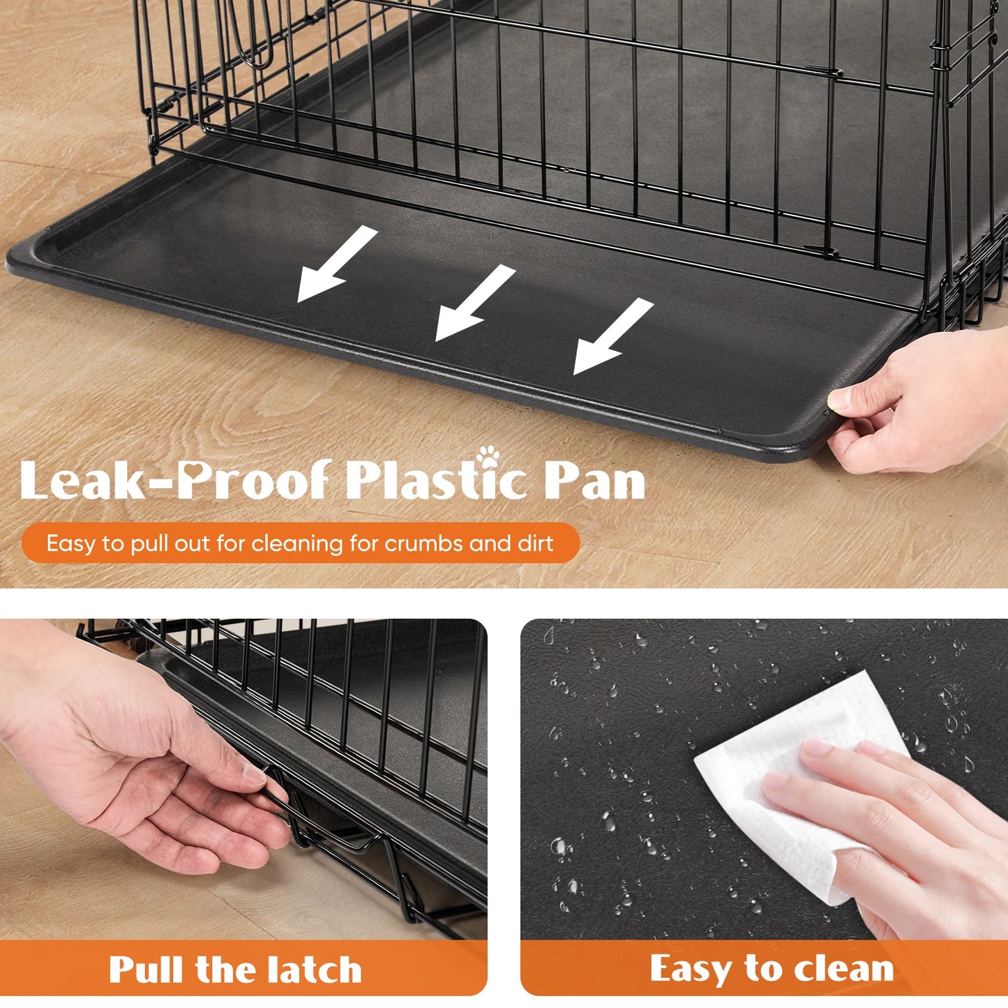 Double Door Folding Metal Wire Dog Cage.