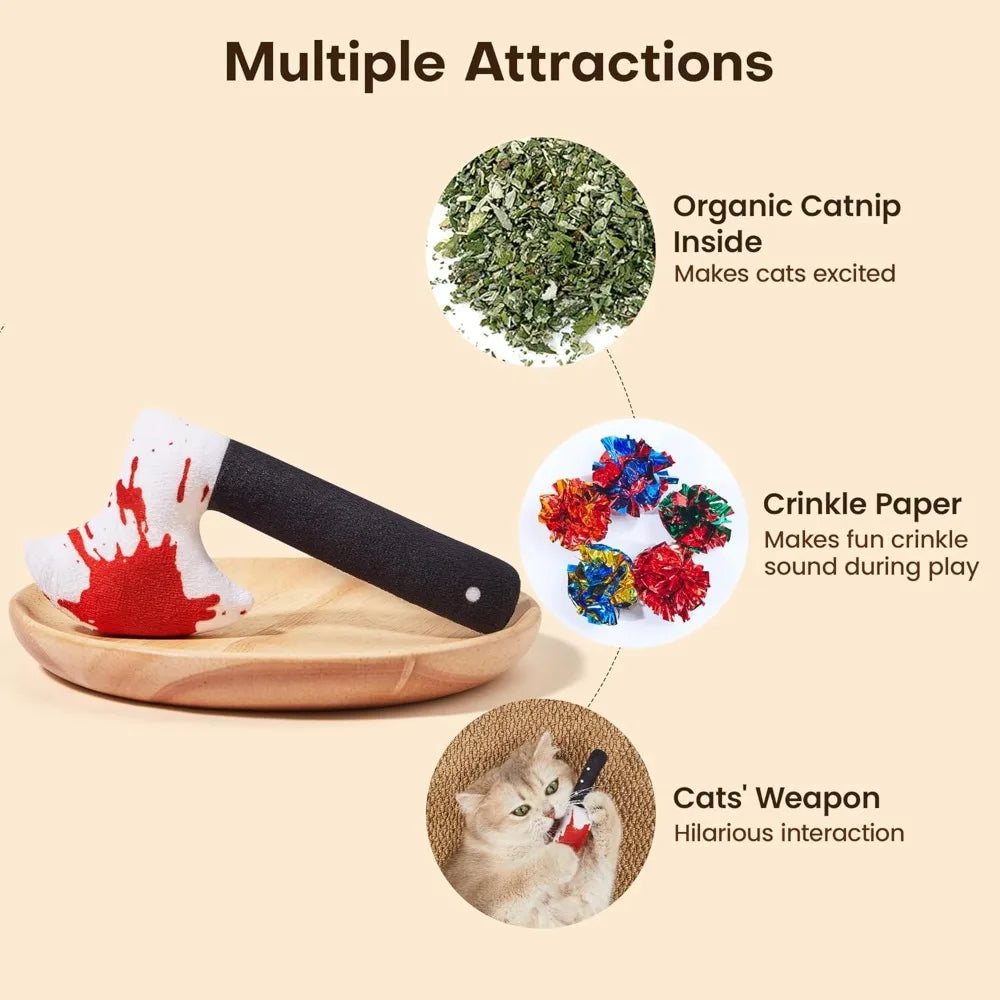 Horror knife 4Pcs Cat Toys.
