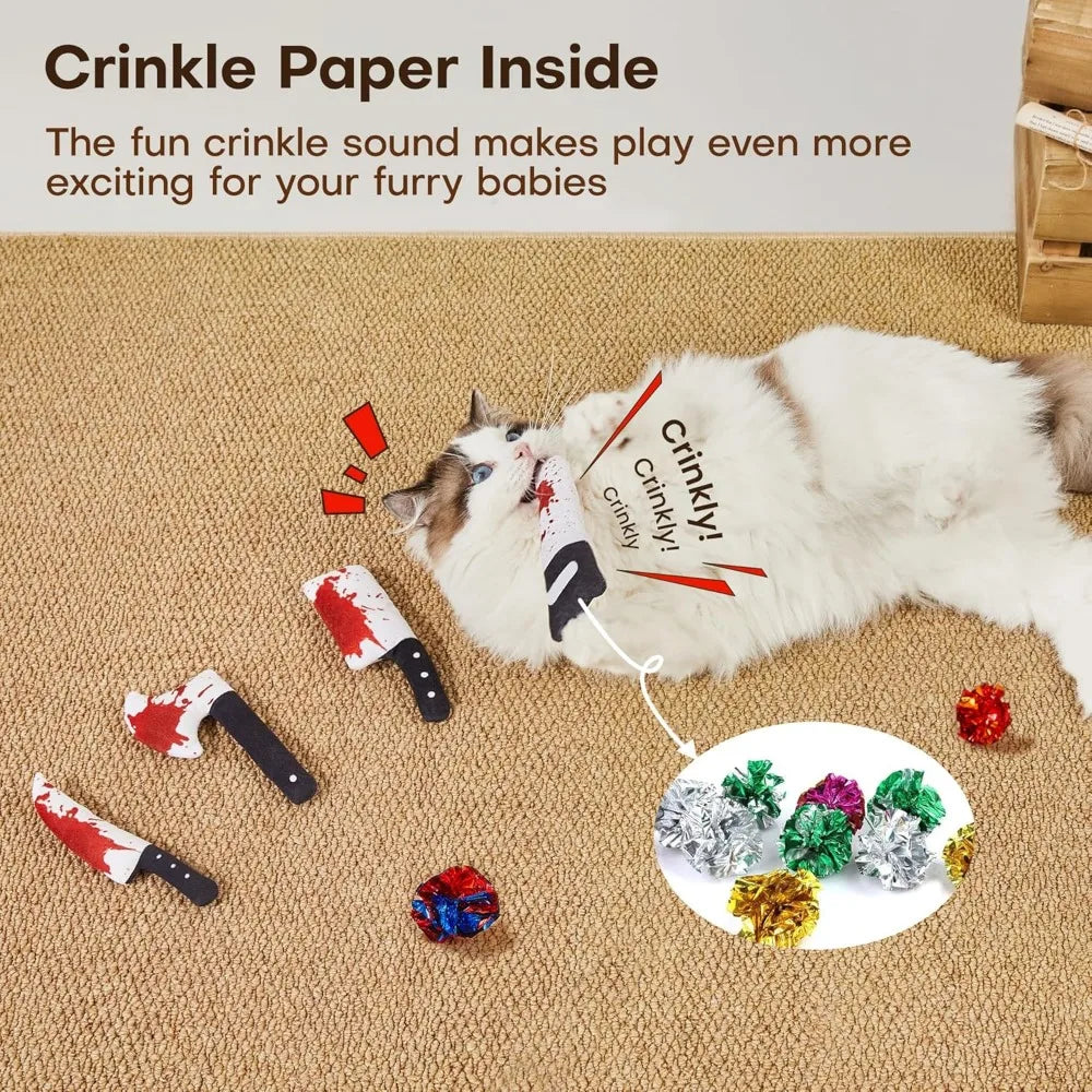 Horror knife 4Pcs Cat Toys.