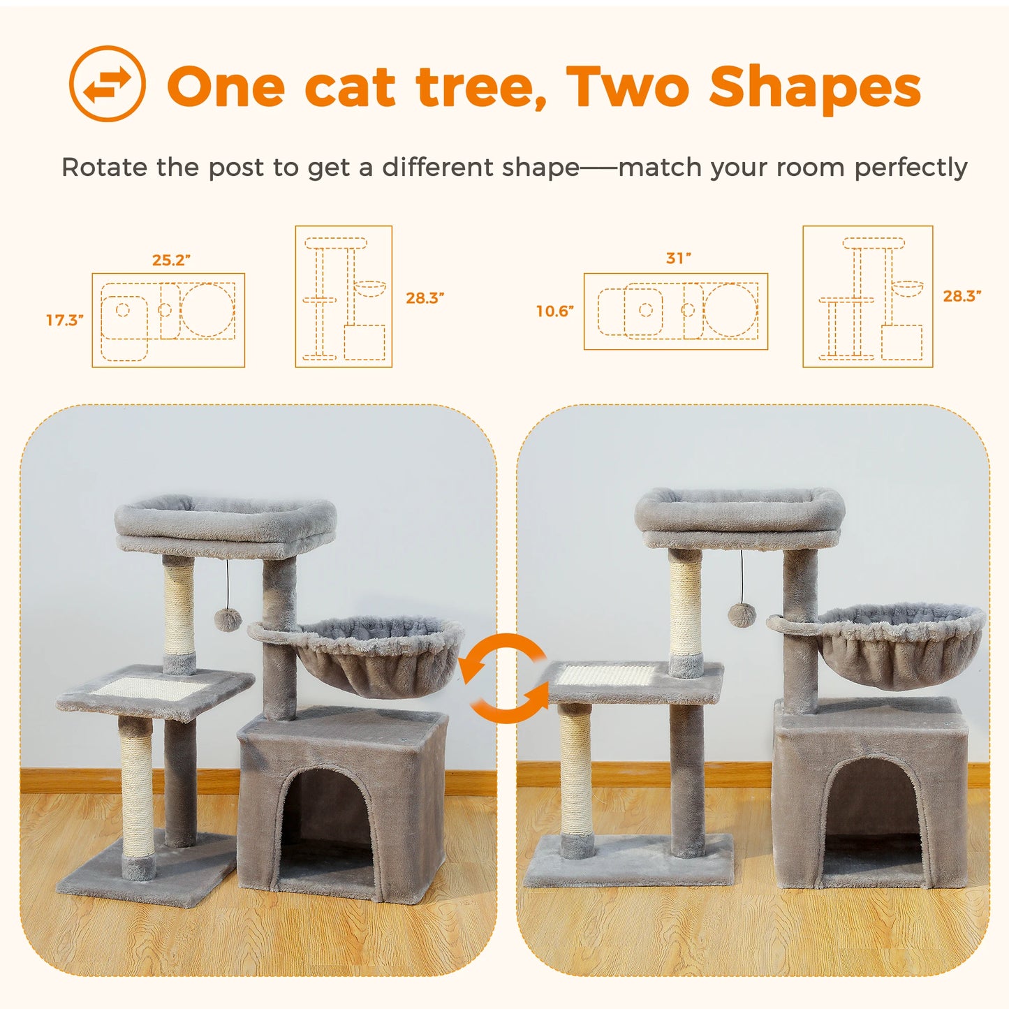 Grey Cat Tree.