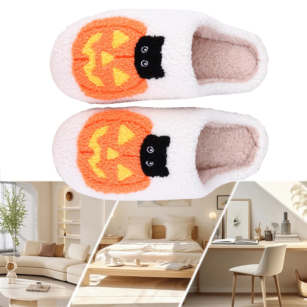 Halloween Pumpkin Cat Slippers.