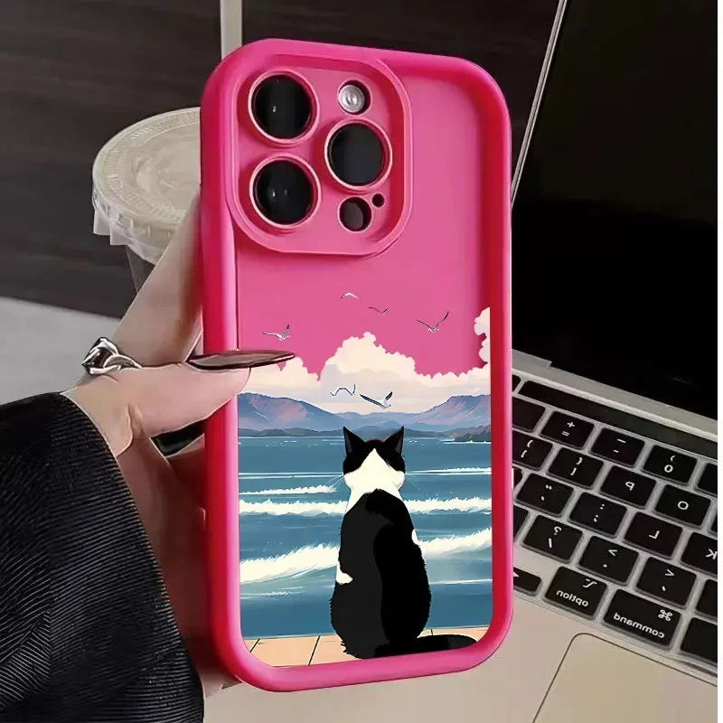 Cat graphic phone case.