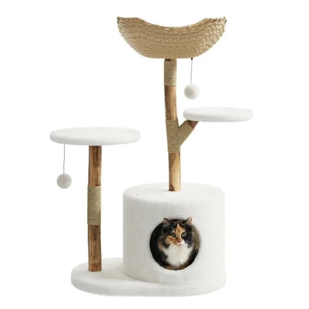 43 Inch Wooden Cat Tree Tower.