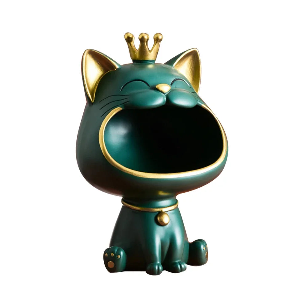 Exquisite Resin Lucky Cat Figurine. Storage Box Creative