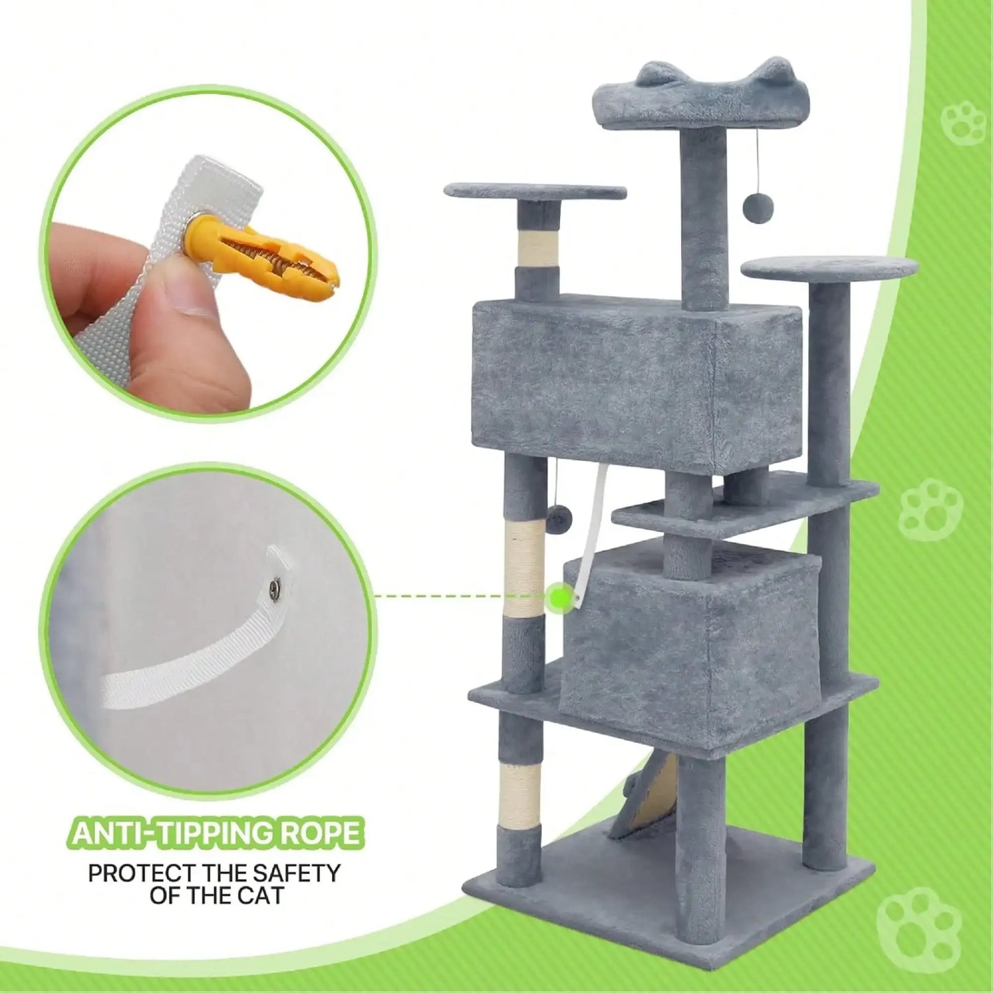 55" Cats Tower for Indoor Cats.