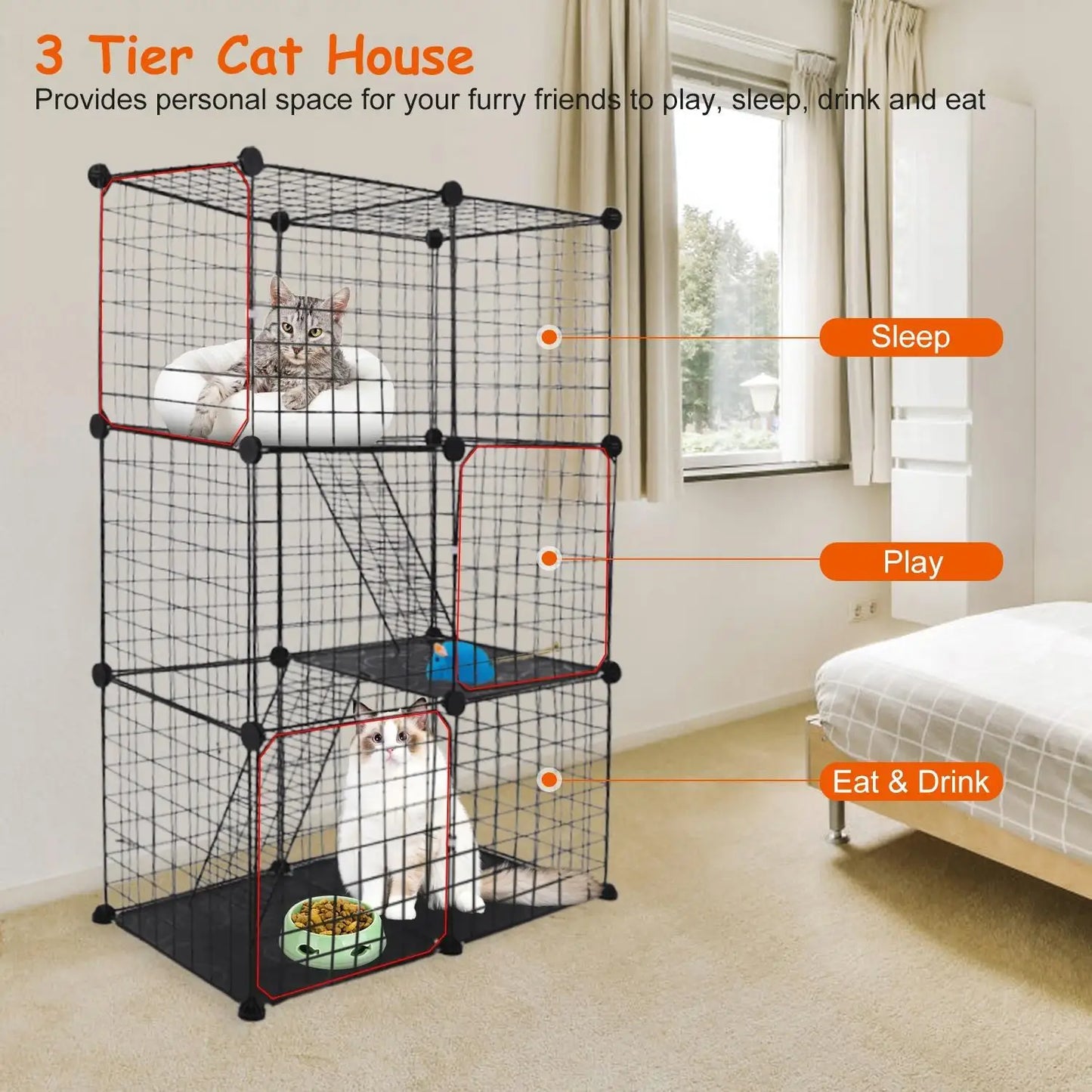 Detachable Cat Cage Playpen.