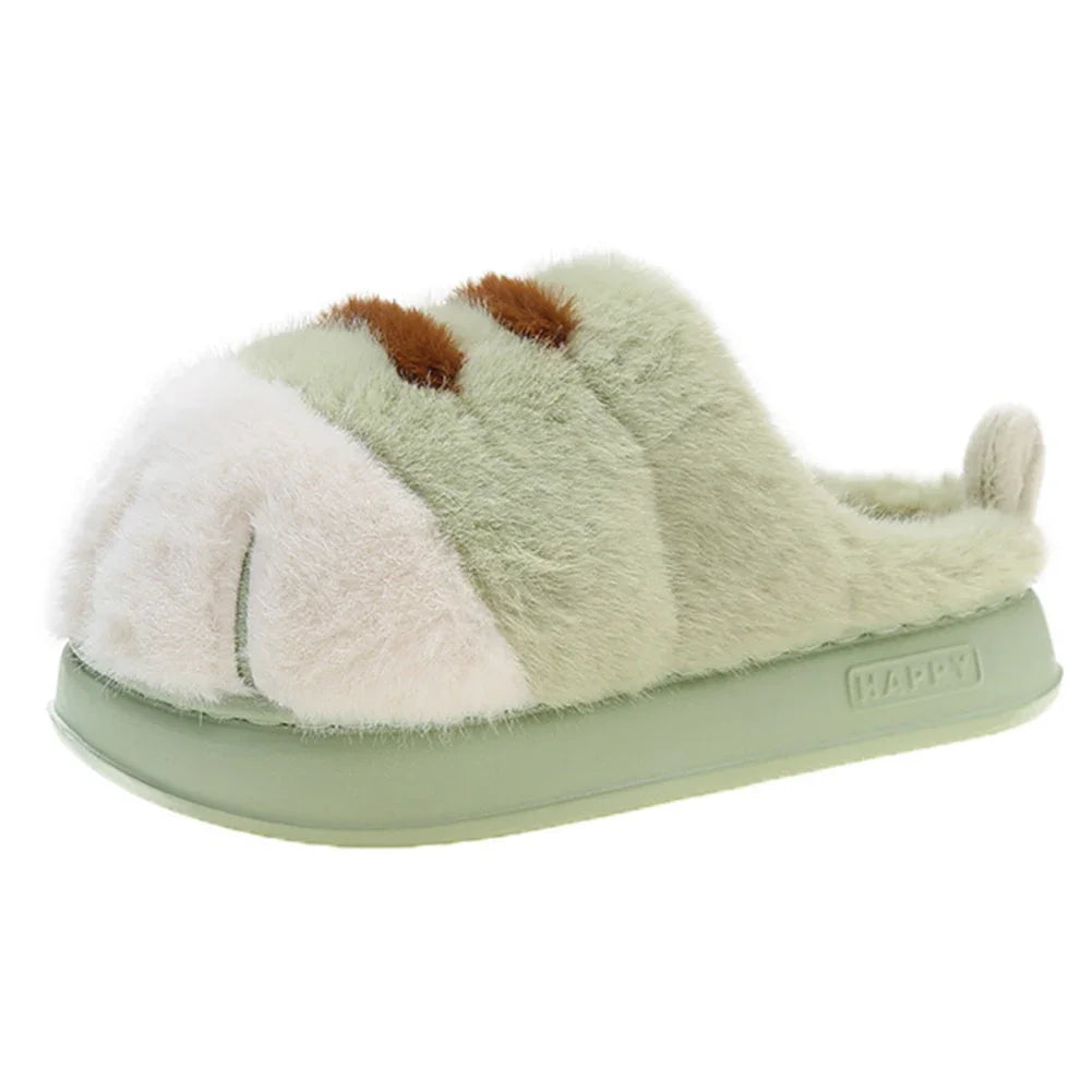 3D Cat Paw Plush Slippers.