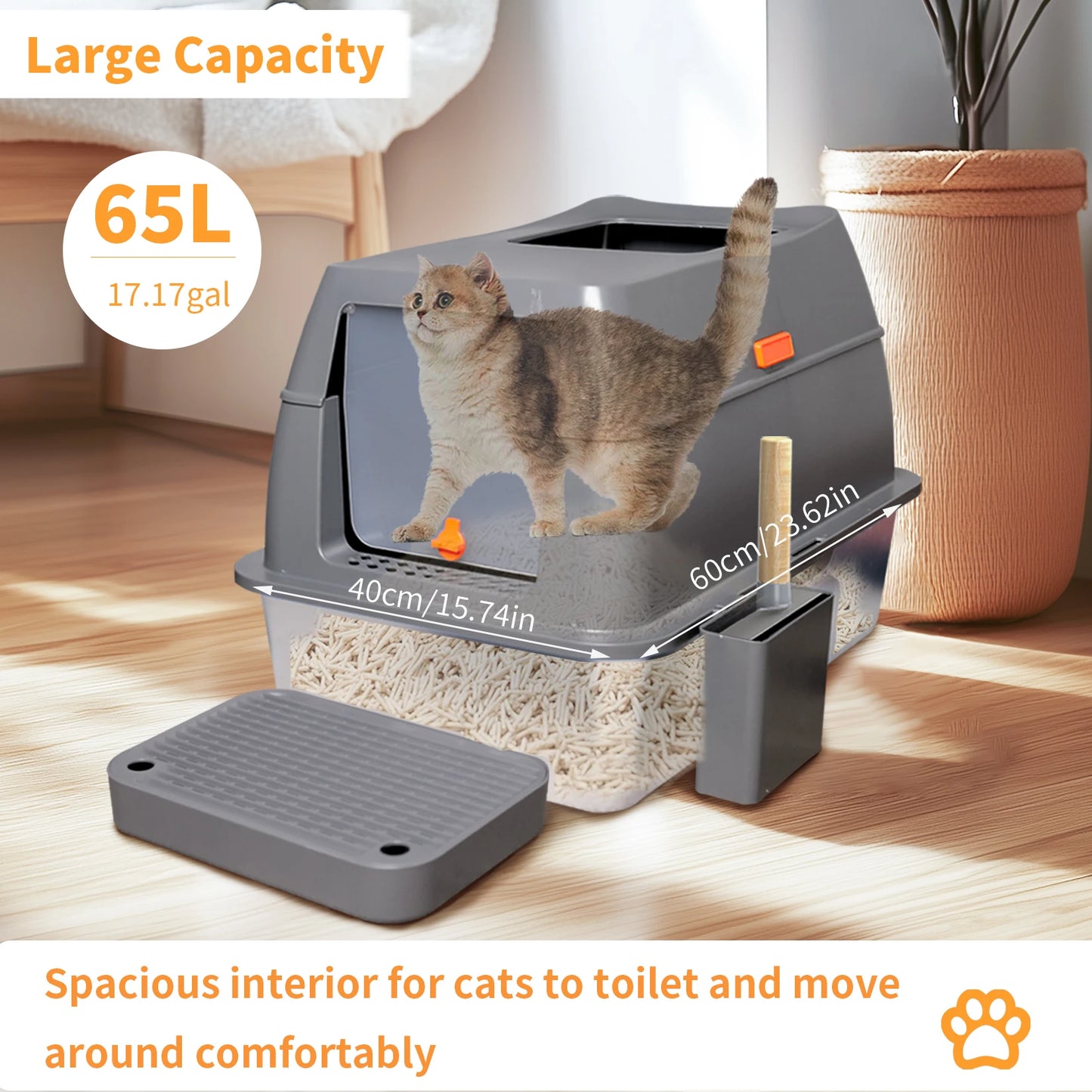 Enclosed Cat Litter Box.