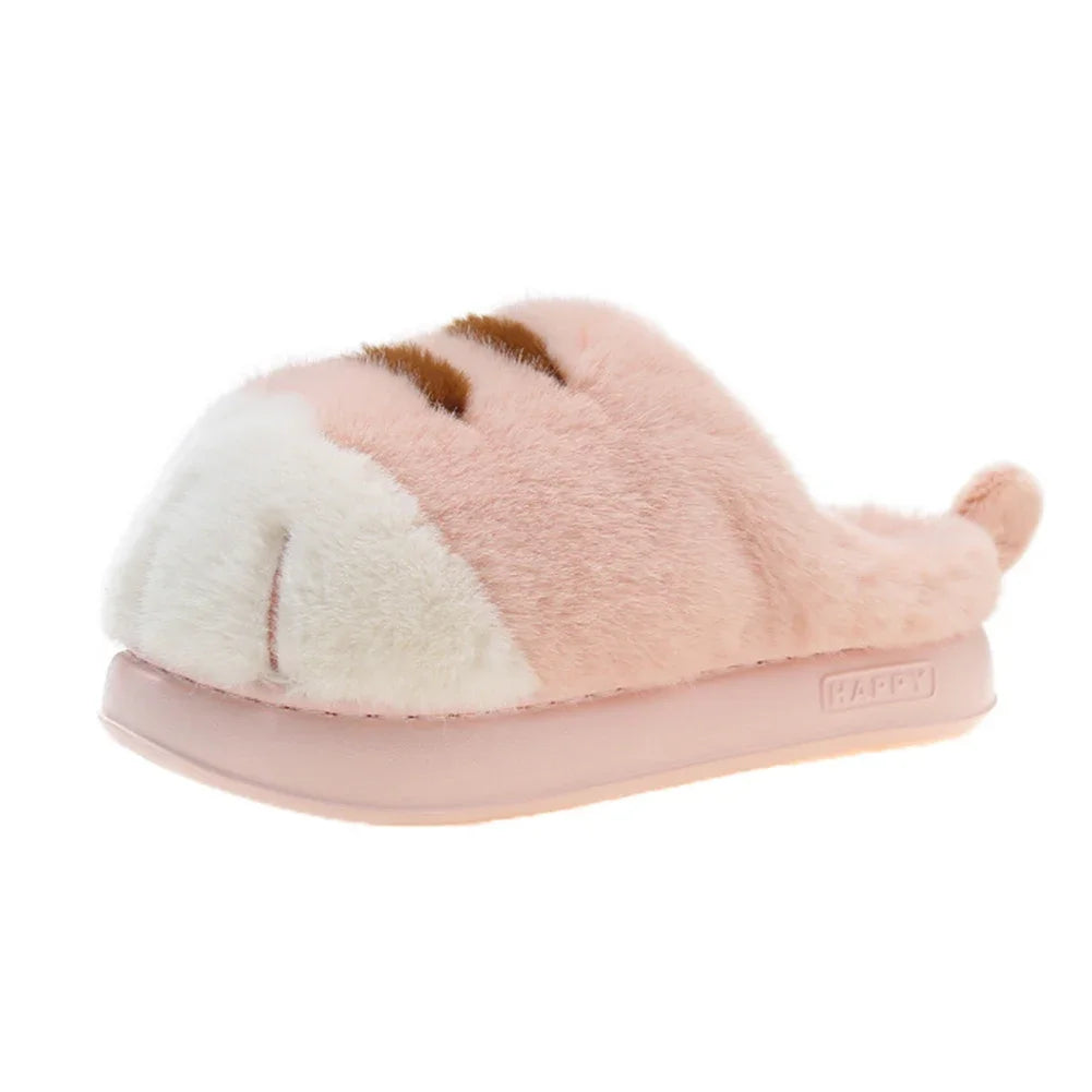 3D Cat Paw Plush Slippers.