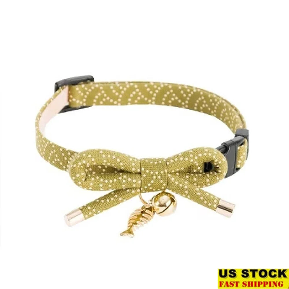 Handcrafted Cat Collar with Goldfish Charm.