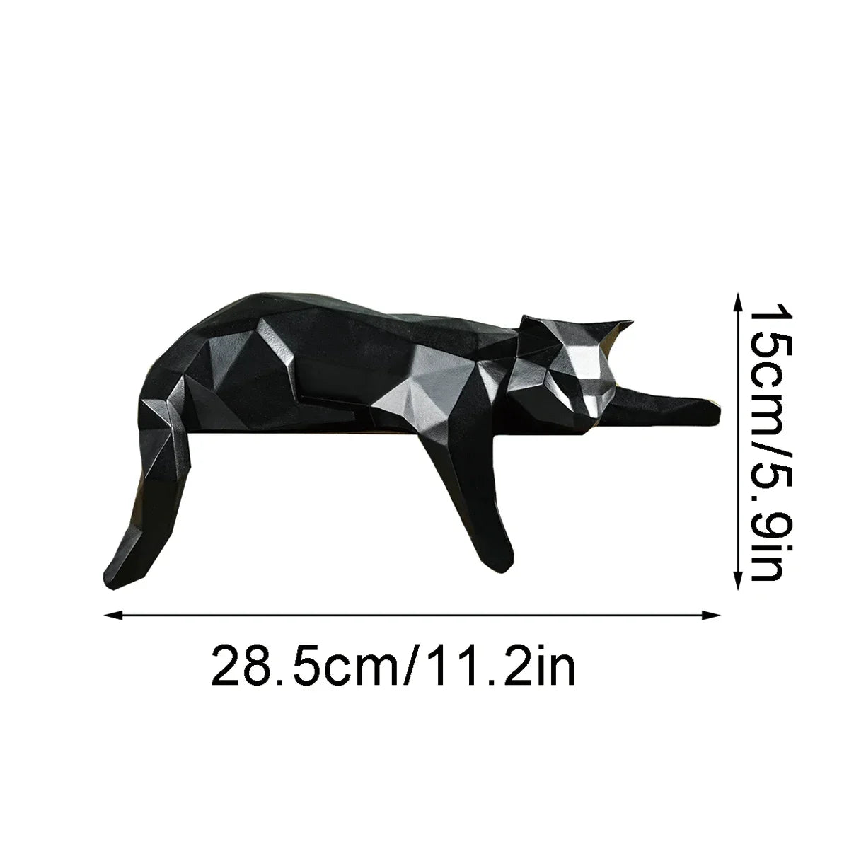 White, Black Cat Statue.