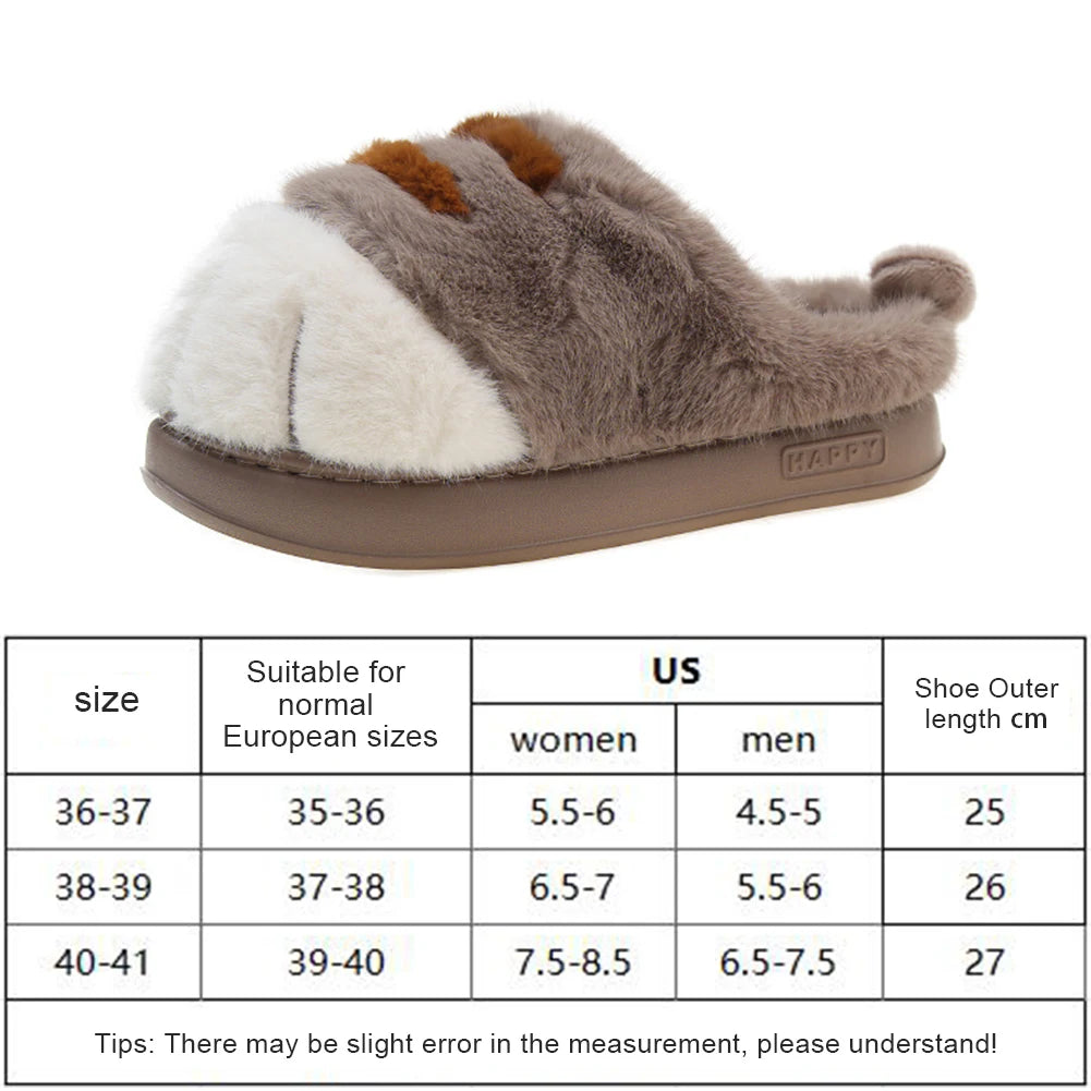 3D Cat Paw Plush Slippers.