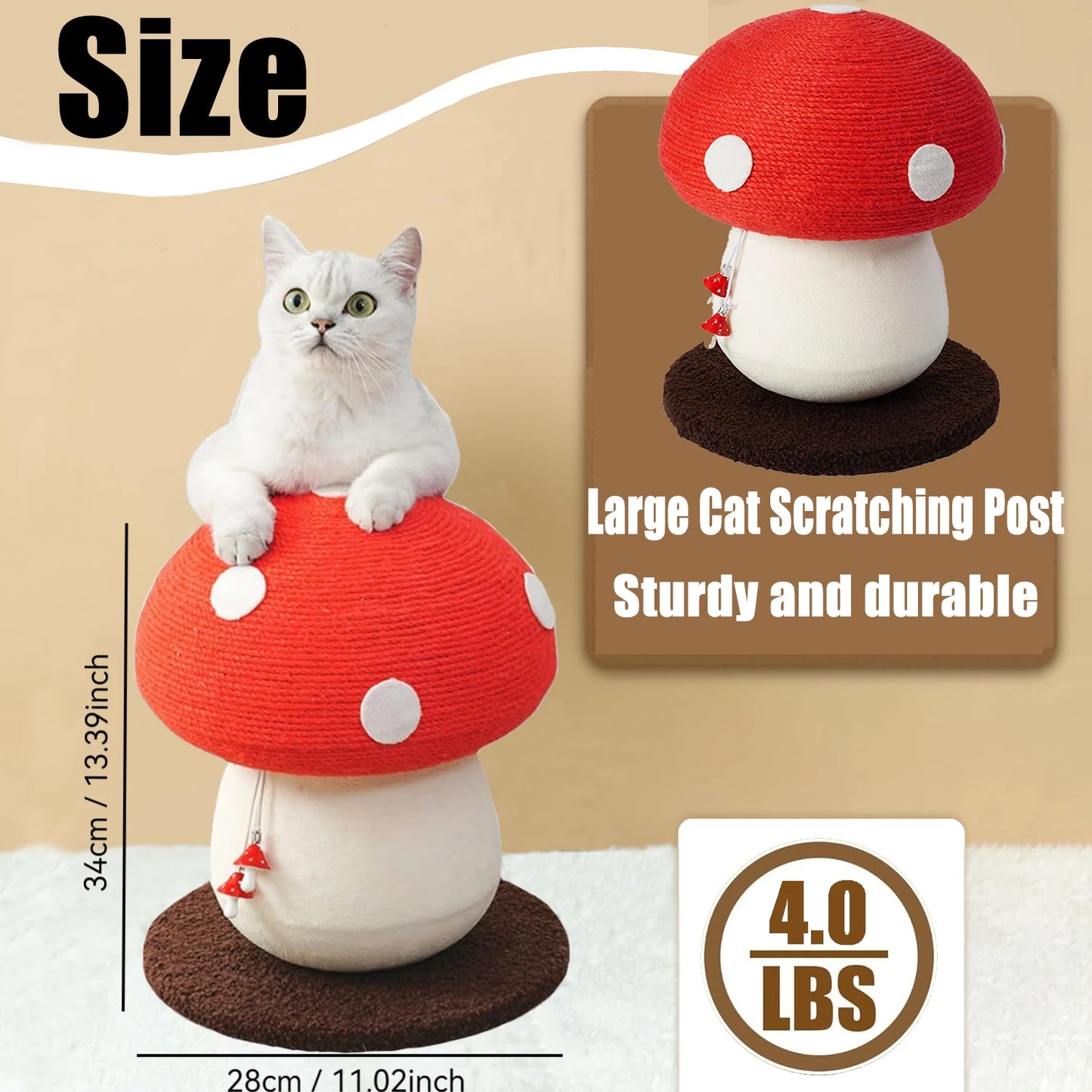 Mushroom-Shaped Cat Scratching Post.