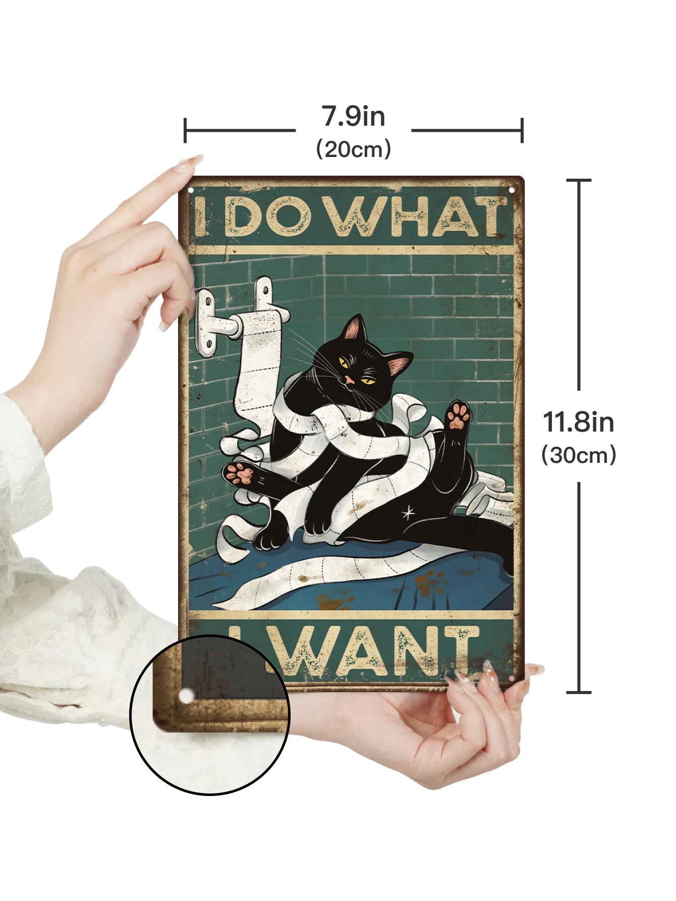 Putuo Decor Black Cat Tin Sign.