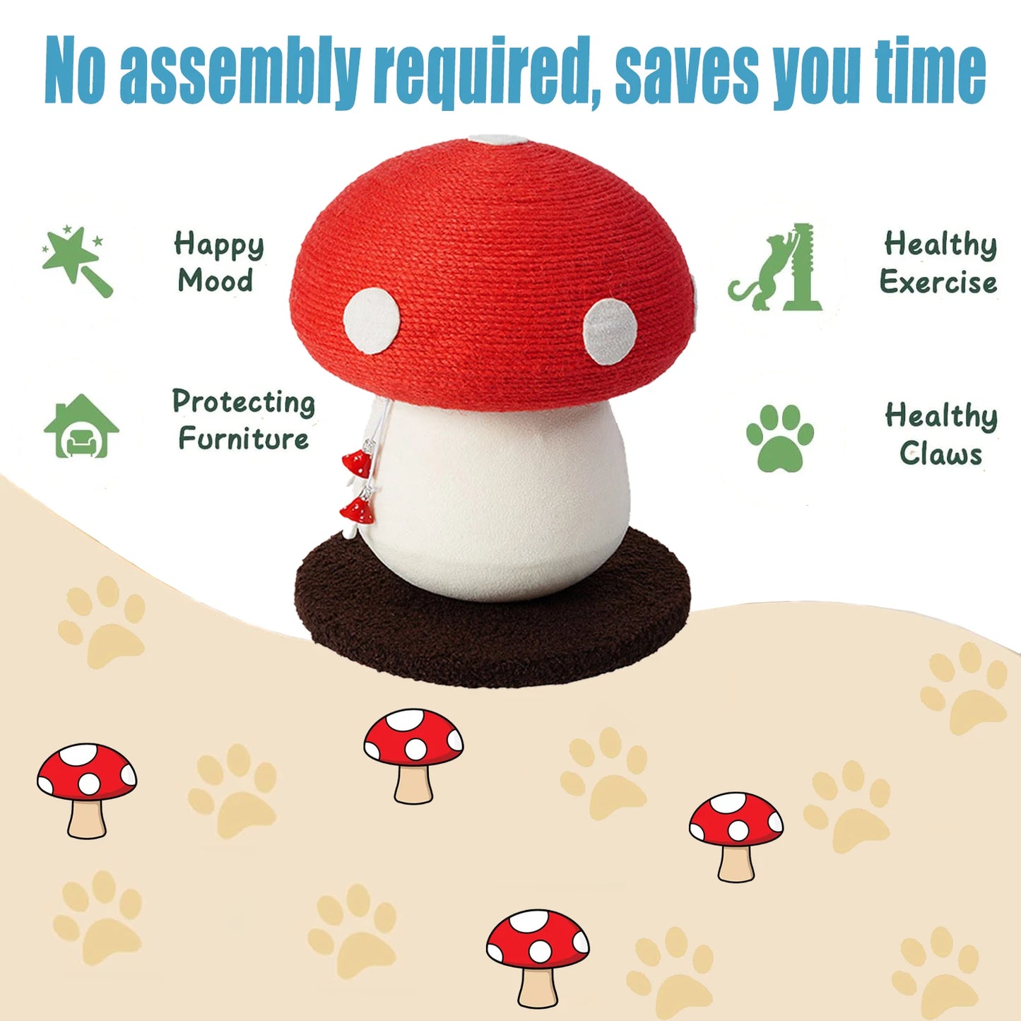 Mushroom-Shaped Cat Scratching Post.