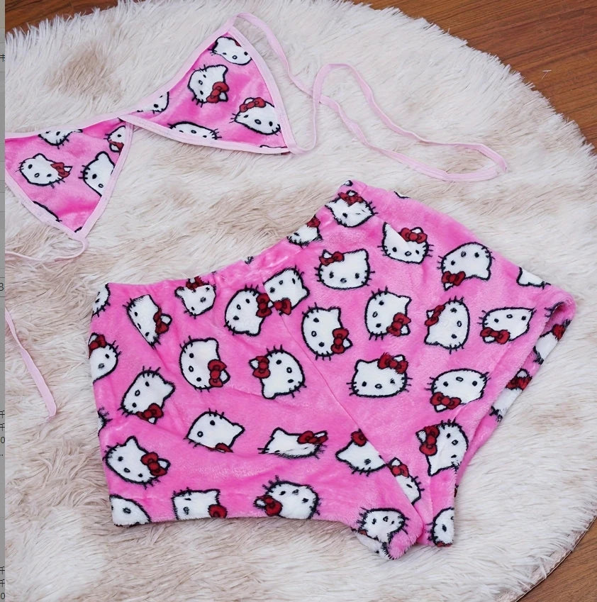 Sanrio Cartoon Hello Kitty Loose Ladies Pajama.