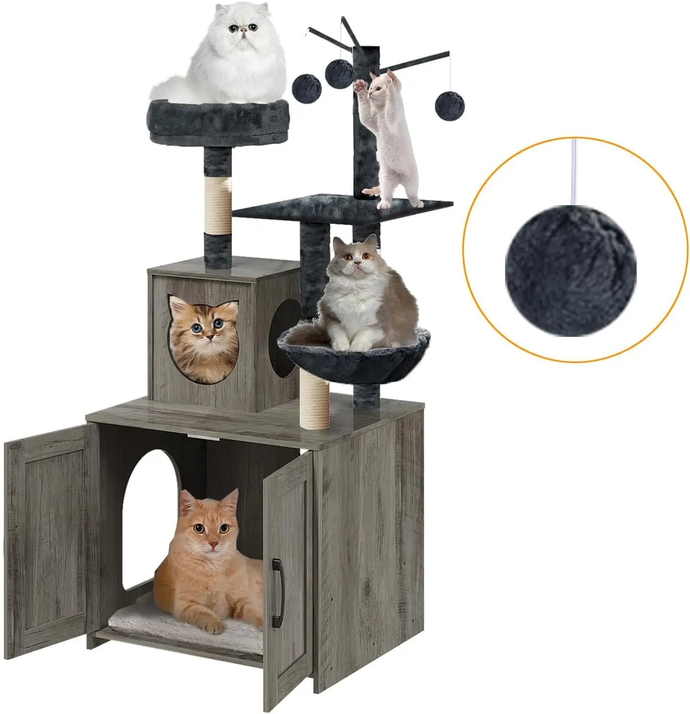 Cat Tree with Litter Box.