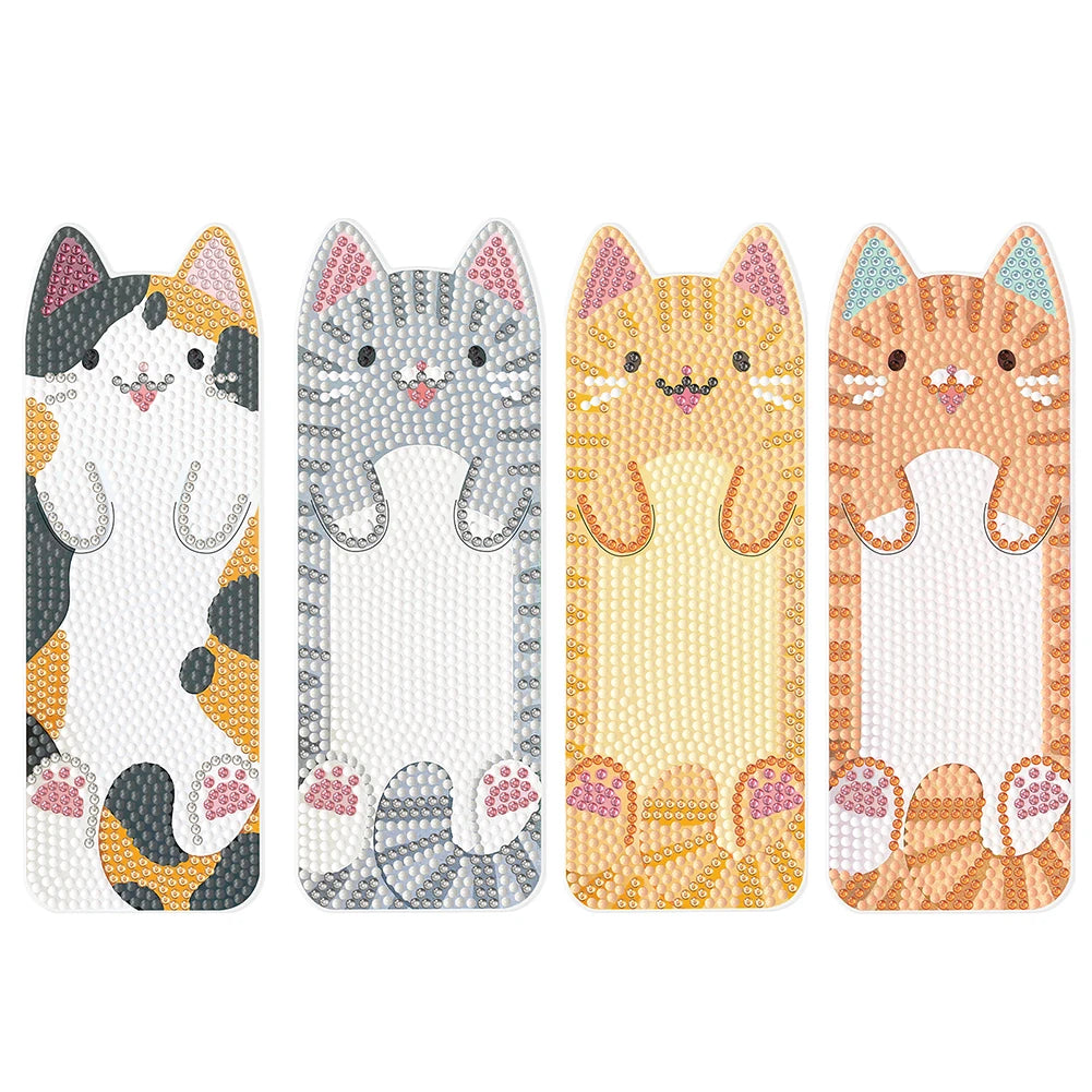 4Pcs Cat Paw Diamond Painting Bookmark.
