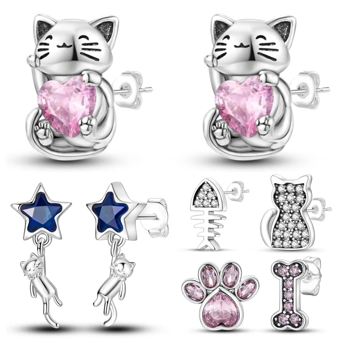 Cat Silver Ear Jewelry.