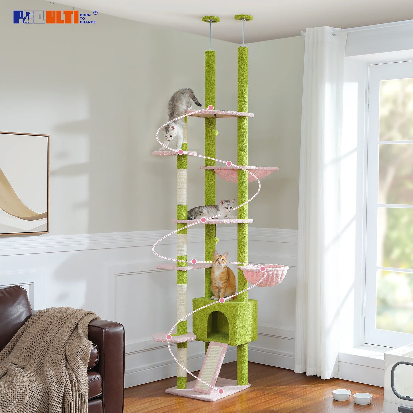 Floor to Ceiling Tall Cat Tree.
