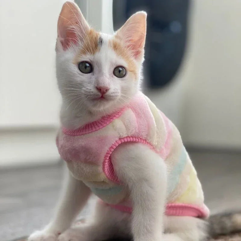Cartoon Fleece Cat Clothes.