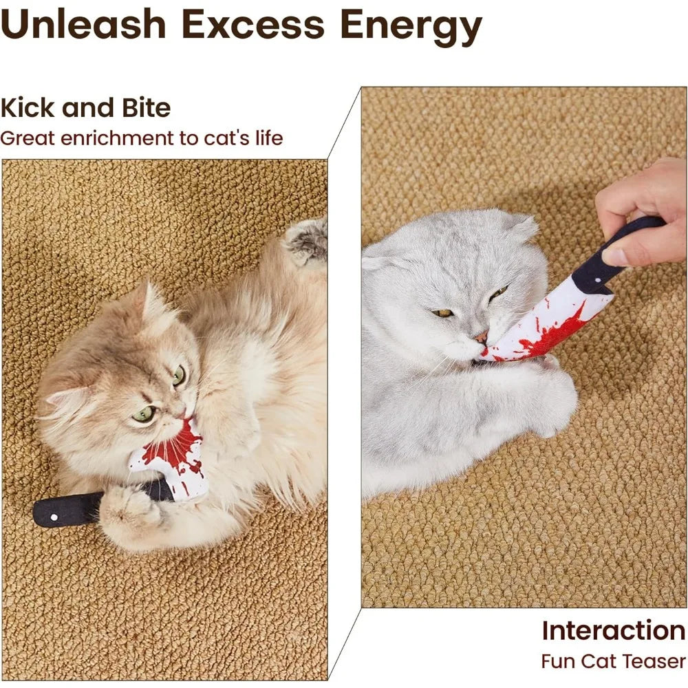 Horror knife 4Pcs Cat Toys.