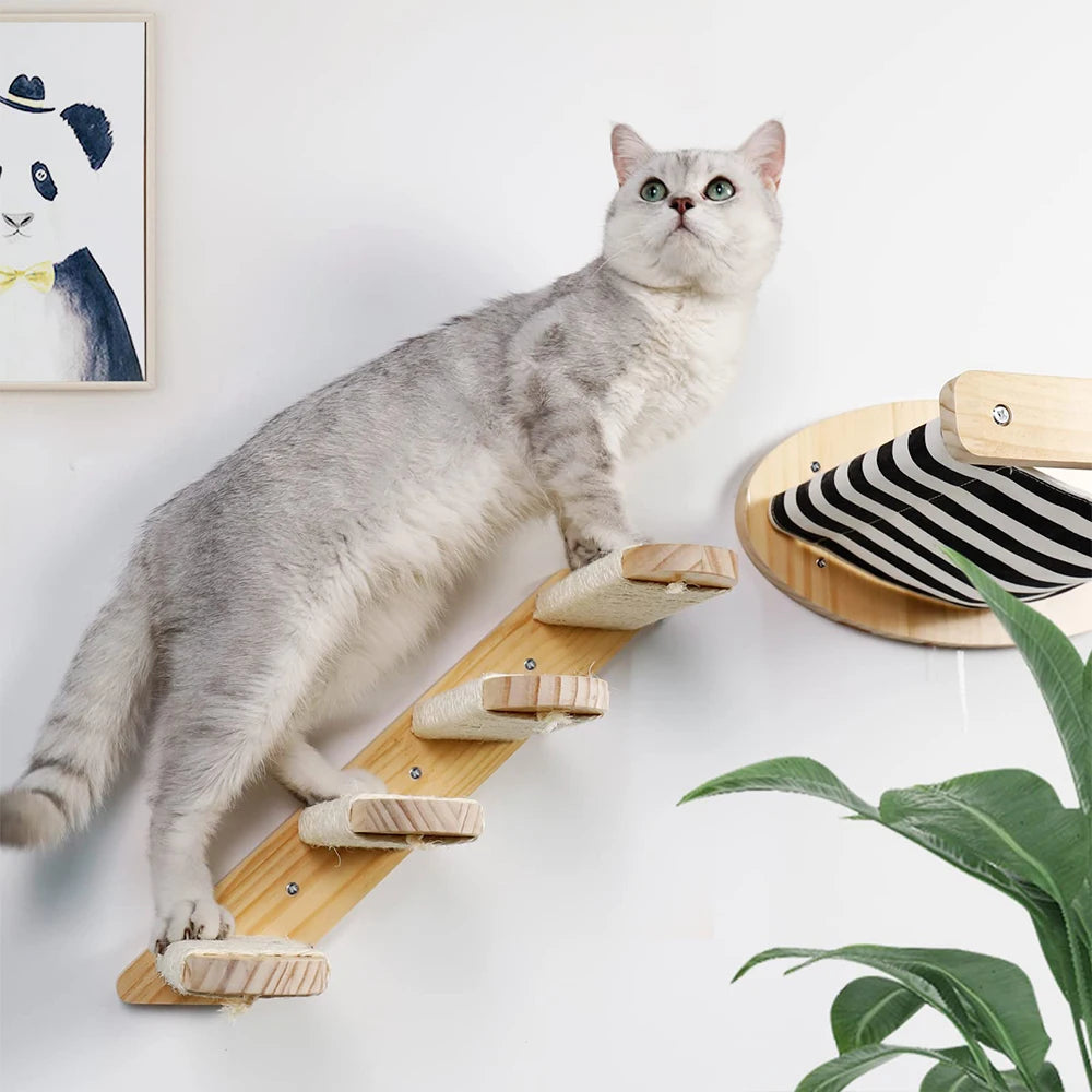 3Pcs Cat Hammock with Four Steps.