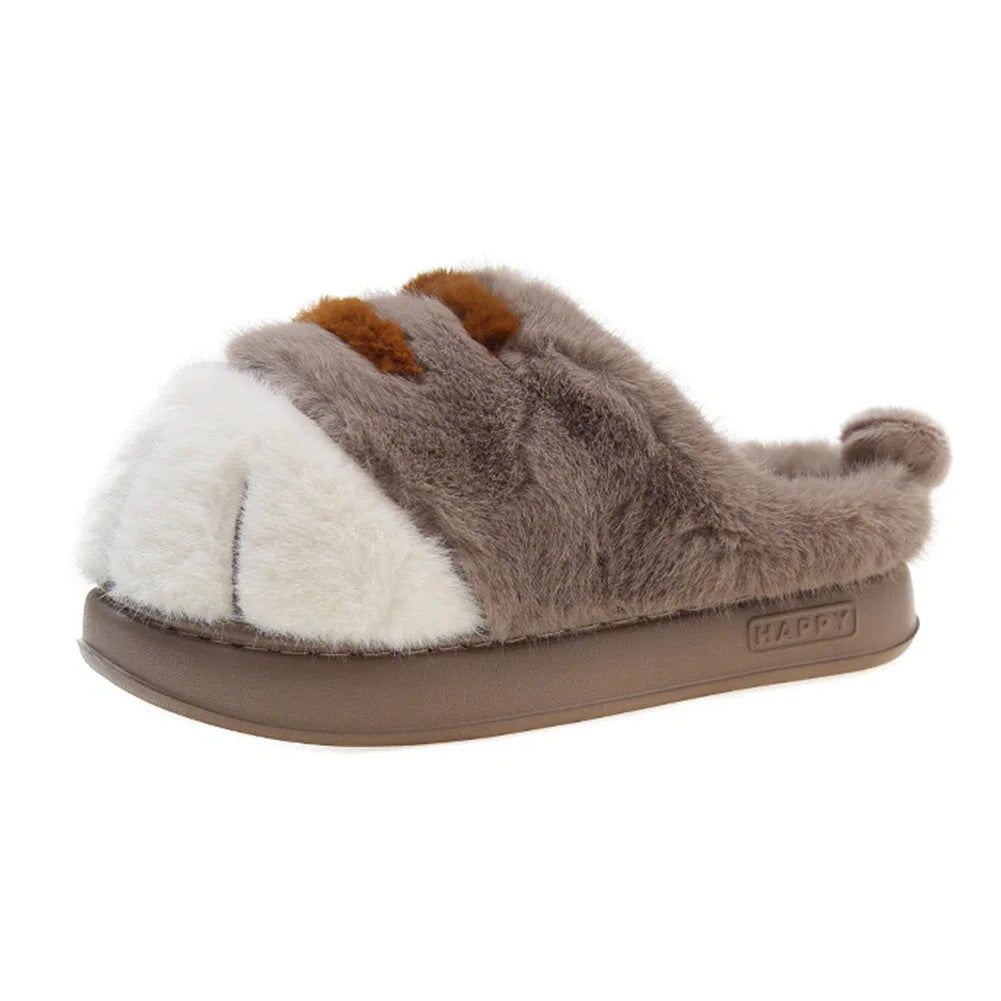 3D Cat Paw Plush Slippers.