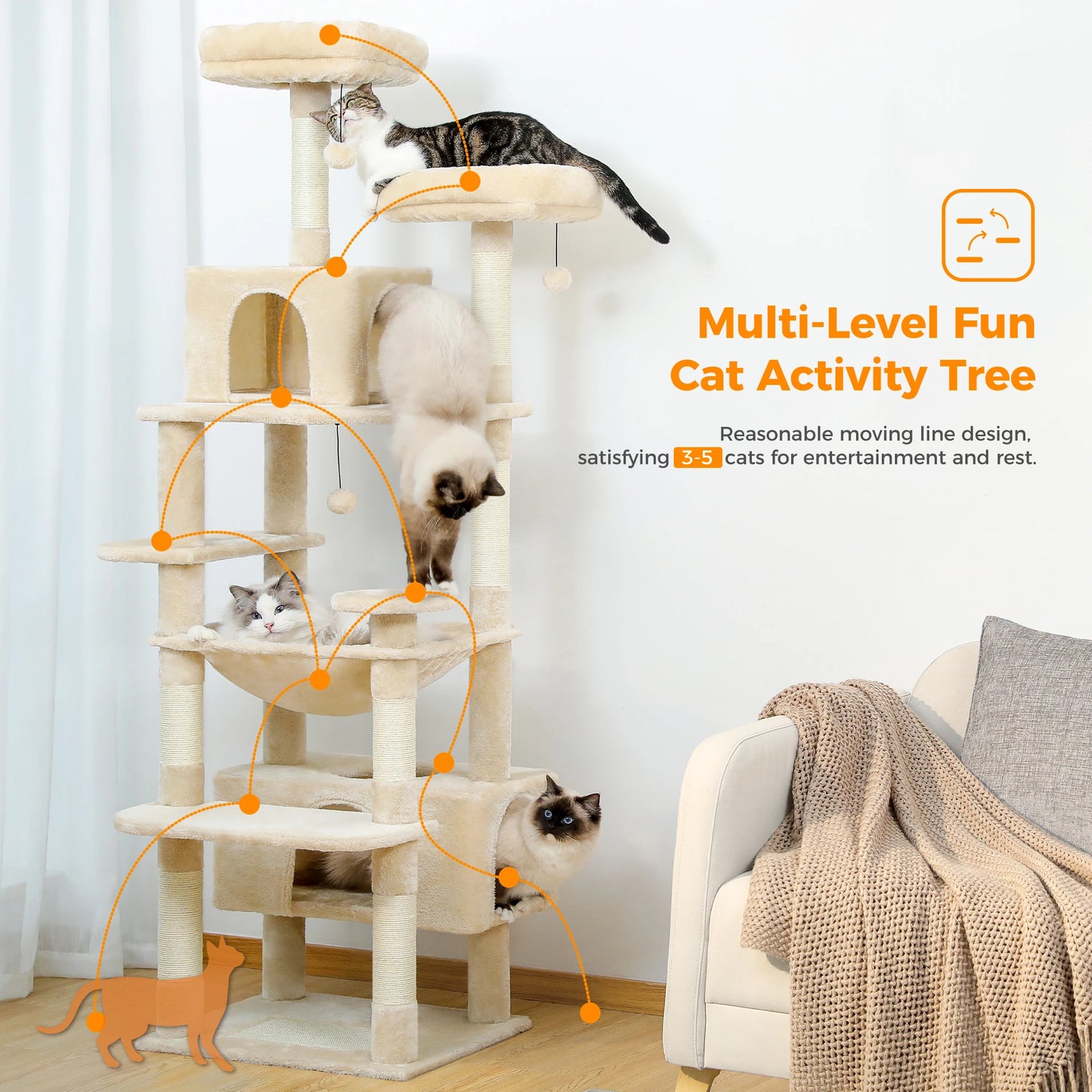 Large Cat Tree and Tower for Indoor Cats.