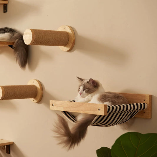 3Pcs Cat Hammock with Four Steps.