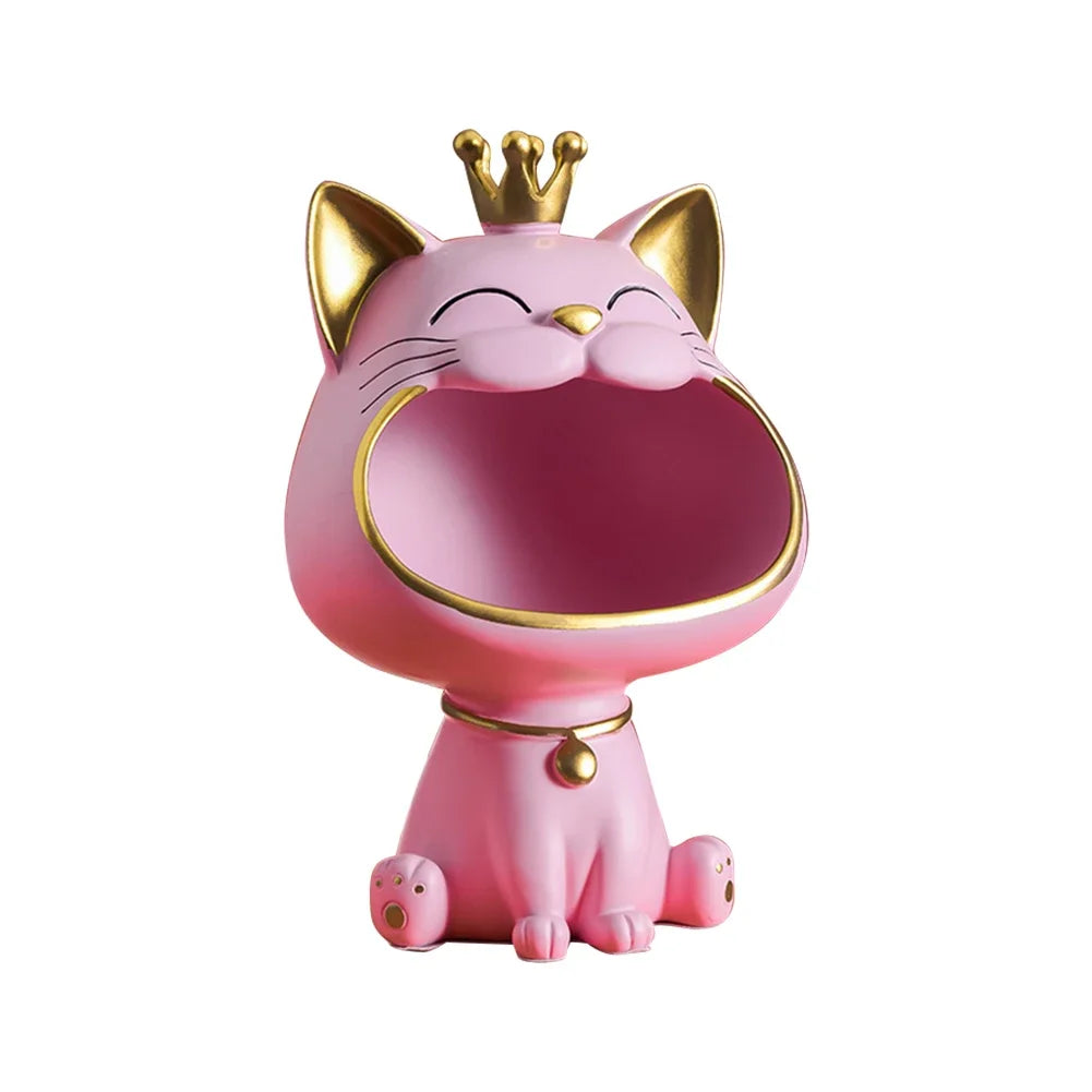 Exquisite Resin Lucky Cat Figurine. Storage Box Creative