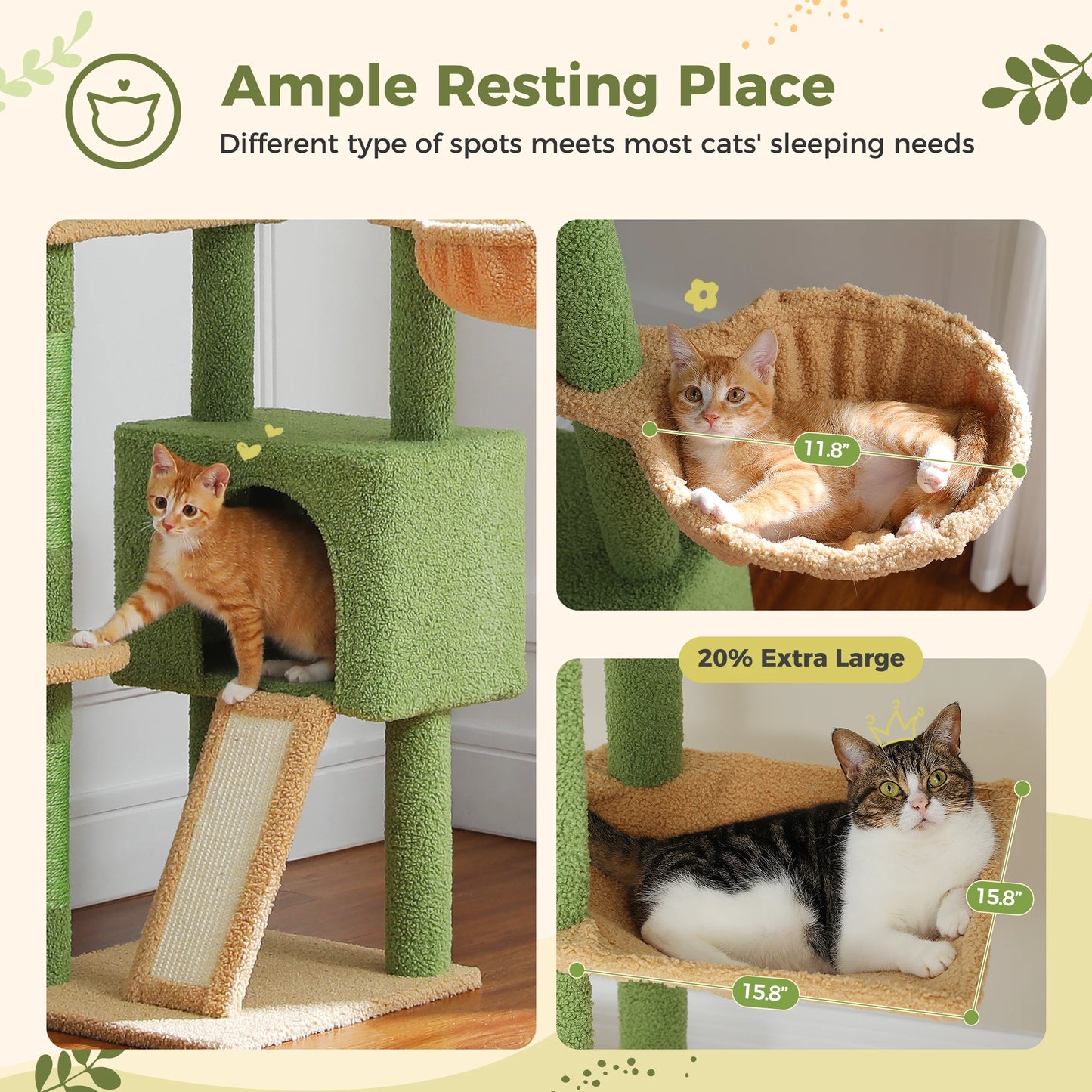 Cactus Cat Tree Floor to Ceiling Cat Tower.