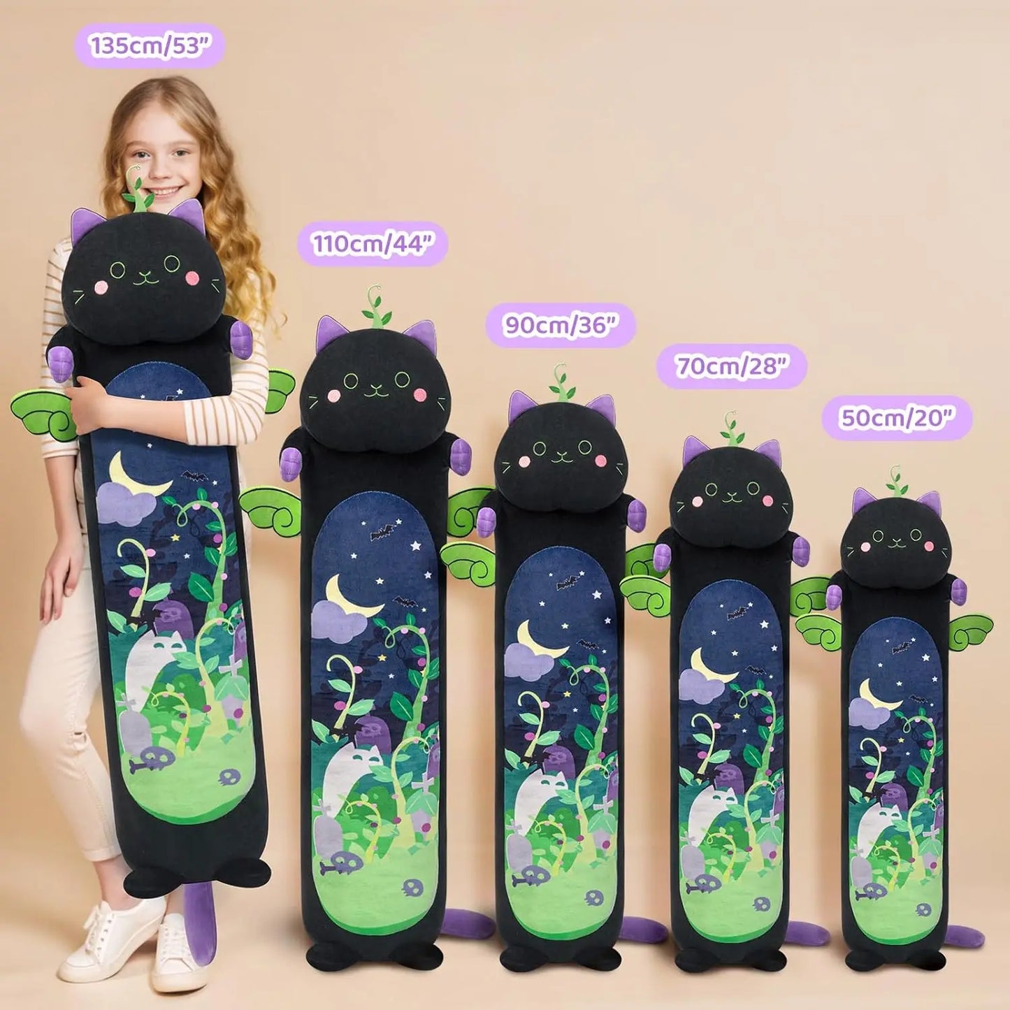 Giant Black Cat Plush Pillow.