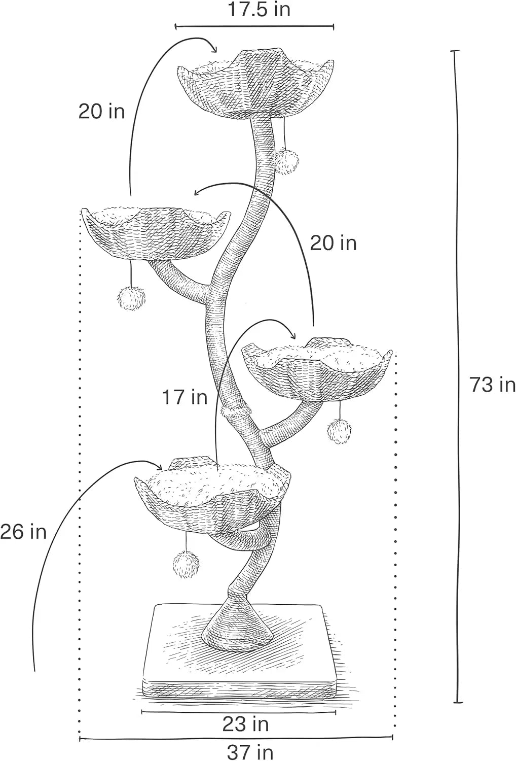 Modern Cat Tree Scratching Tower for Large Cats.