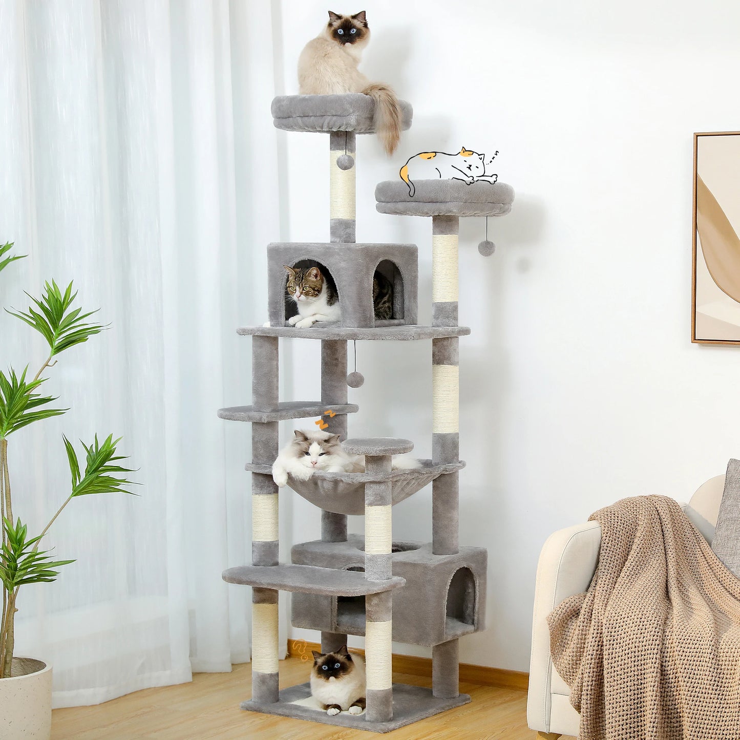 Large Cat Tree and Tower for Indoor Cats.