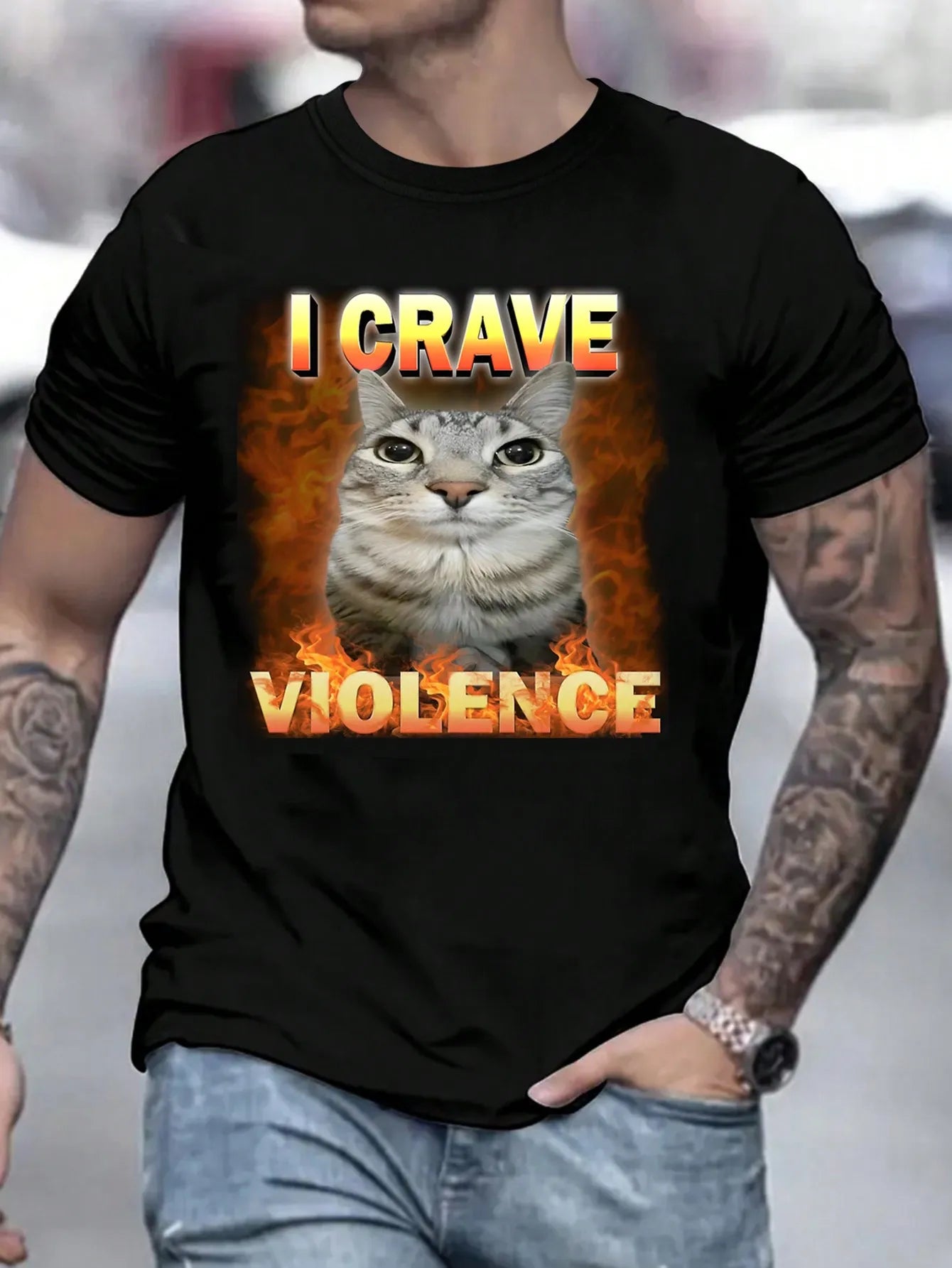 "I Crave Violence" Cat Tee Shirt.