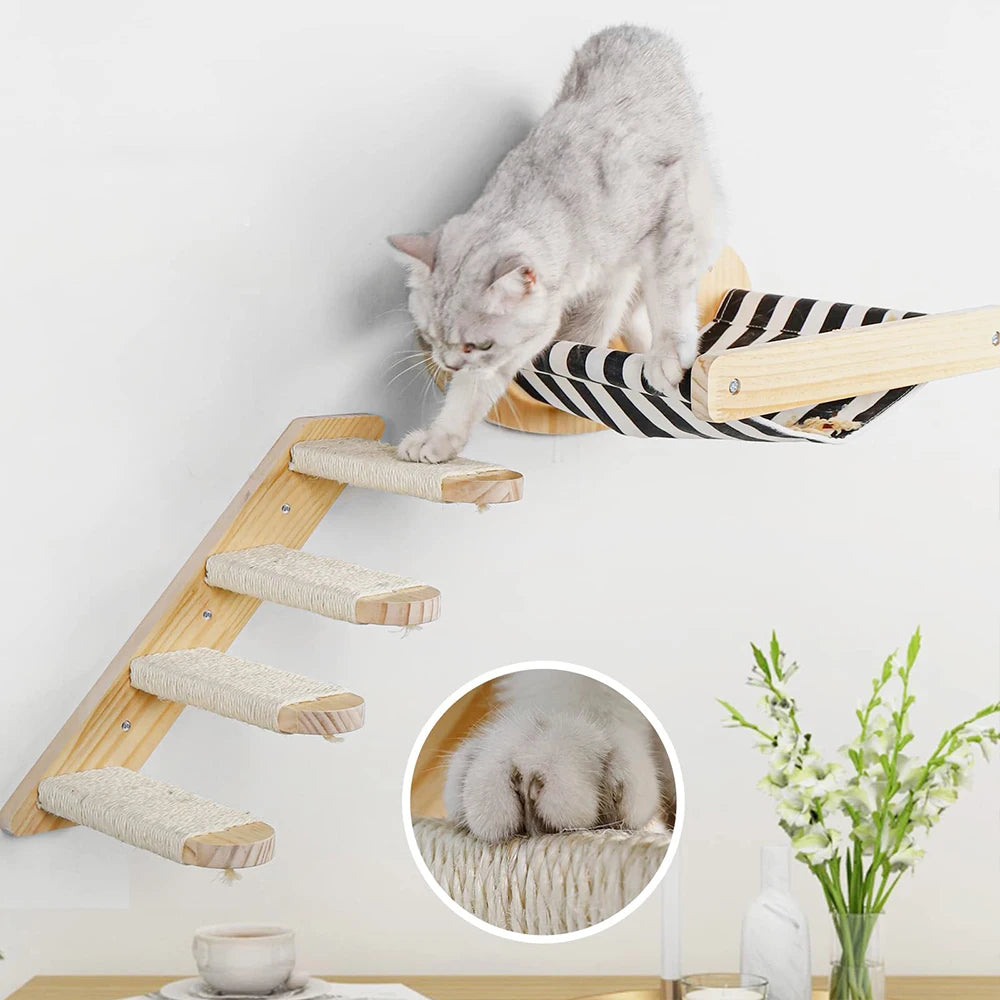 3Pcs Cat Hammock with Four Steps.